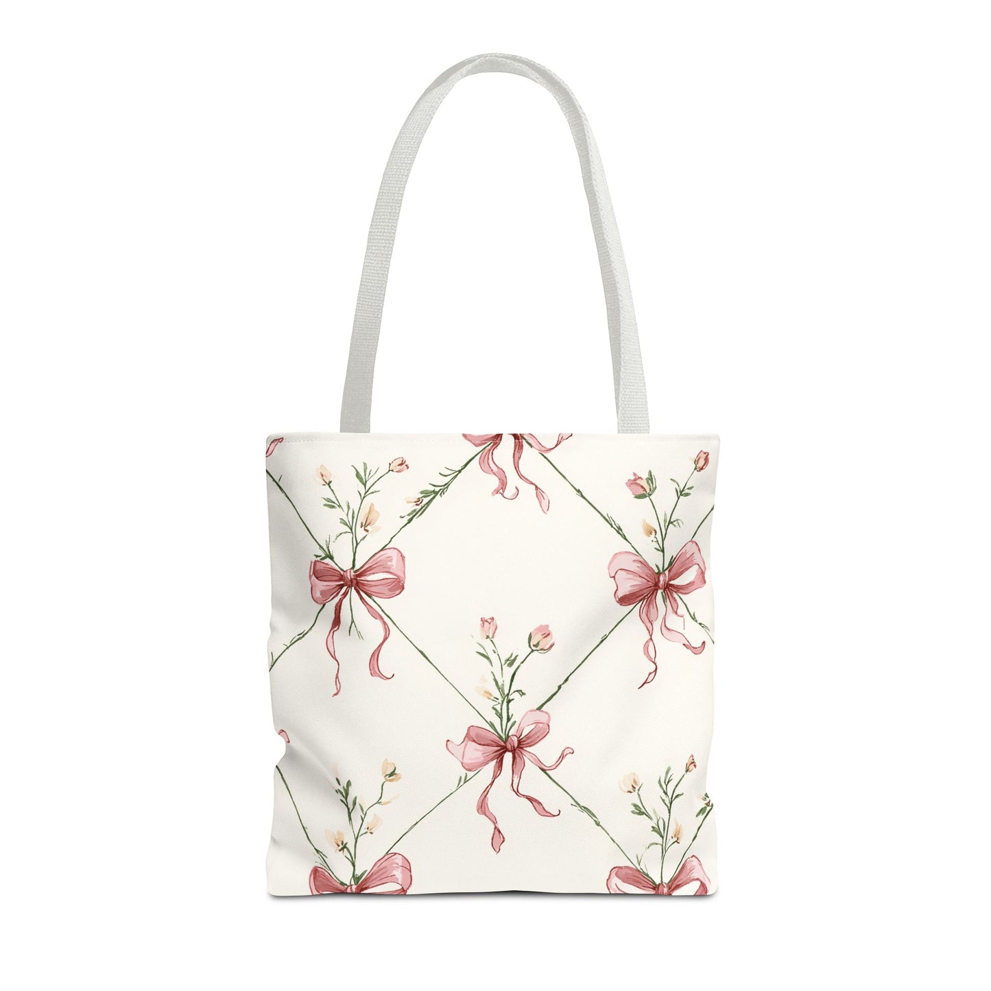 Bow Garden Cotton Tote Bag | Floral Bow Everyday Carryall