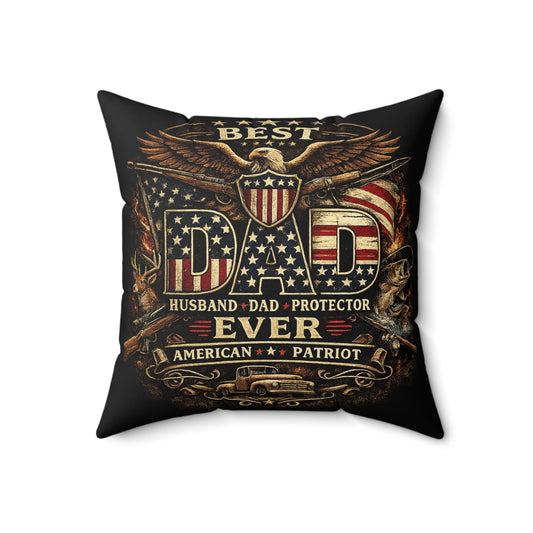 Best Dad Ever American Patriot Decorative Pillow