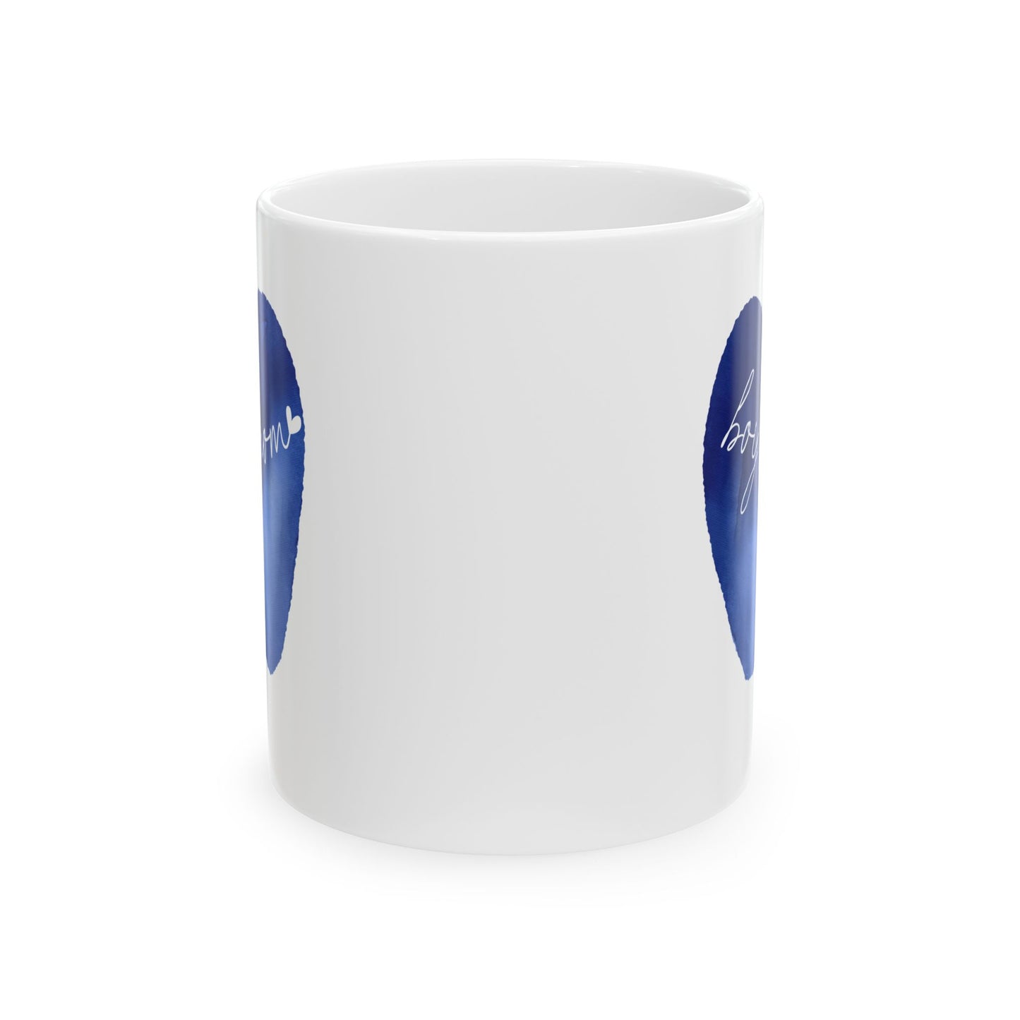 Boy Mom  Blue Heart Ceramic Mug –  Inspirational Coffee Cup (11oz, 15oz)