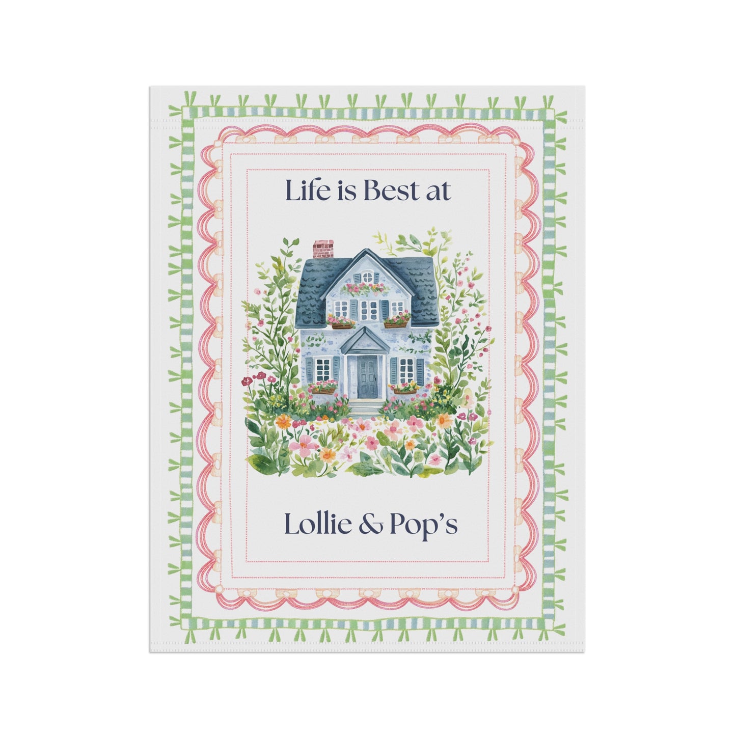 Personalized Garden Flag — "Life is Best at" Cottage Yard Banner