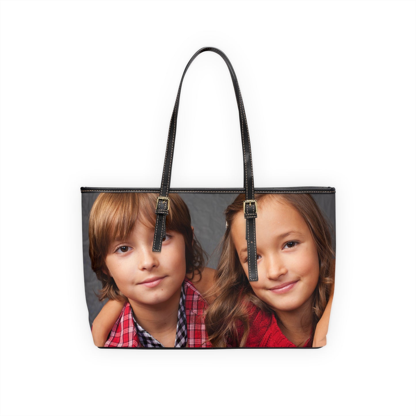 Personalized Photo Shoulder Bag — Custom PU Leather Tote with Your Image