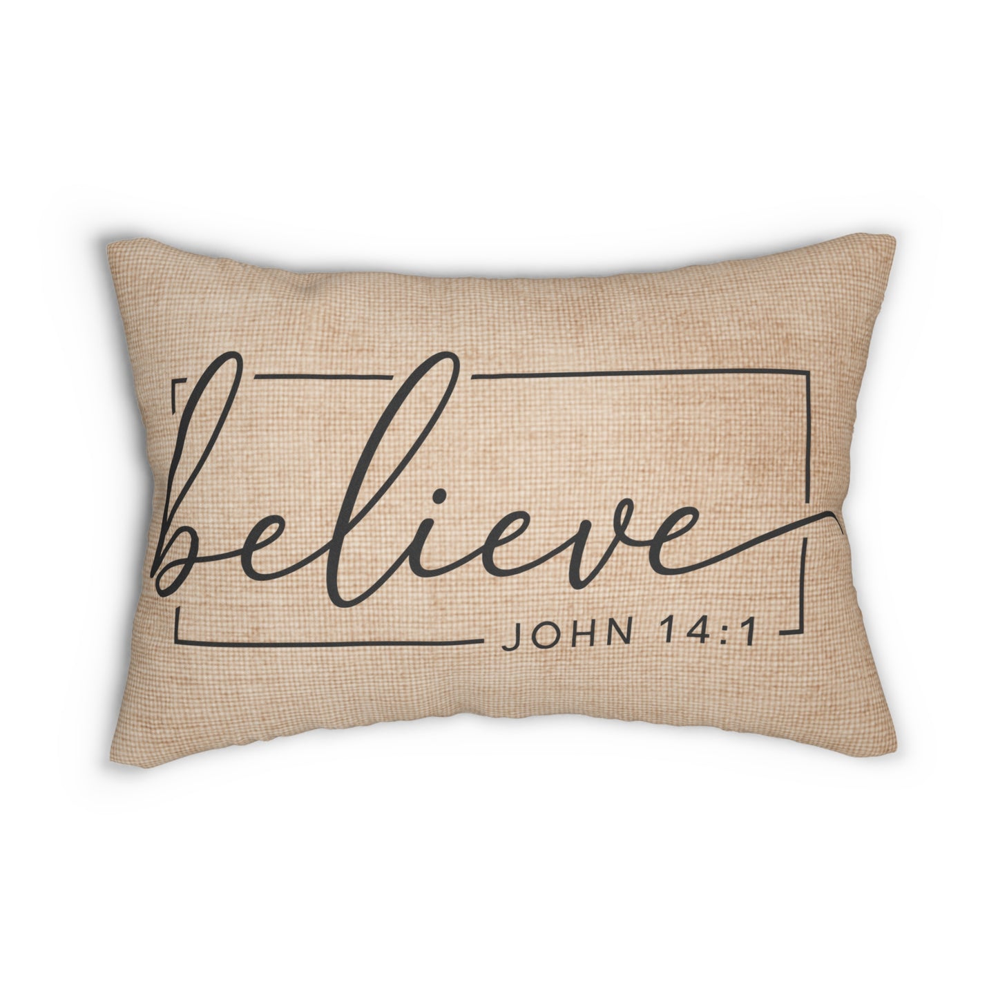Peppermint’s Faith & Promise Pillows | Neutral Scripture Lumbar Pillows | Christian Home Decor  Believe Lumbar Pillow — John 14:1 Scripture Accent Pillow