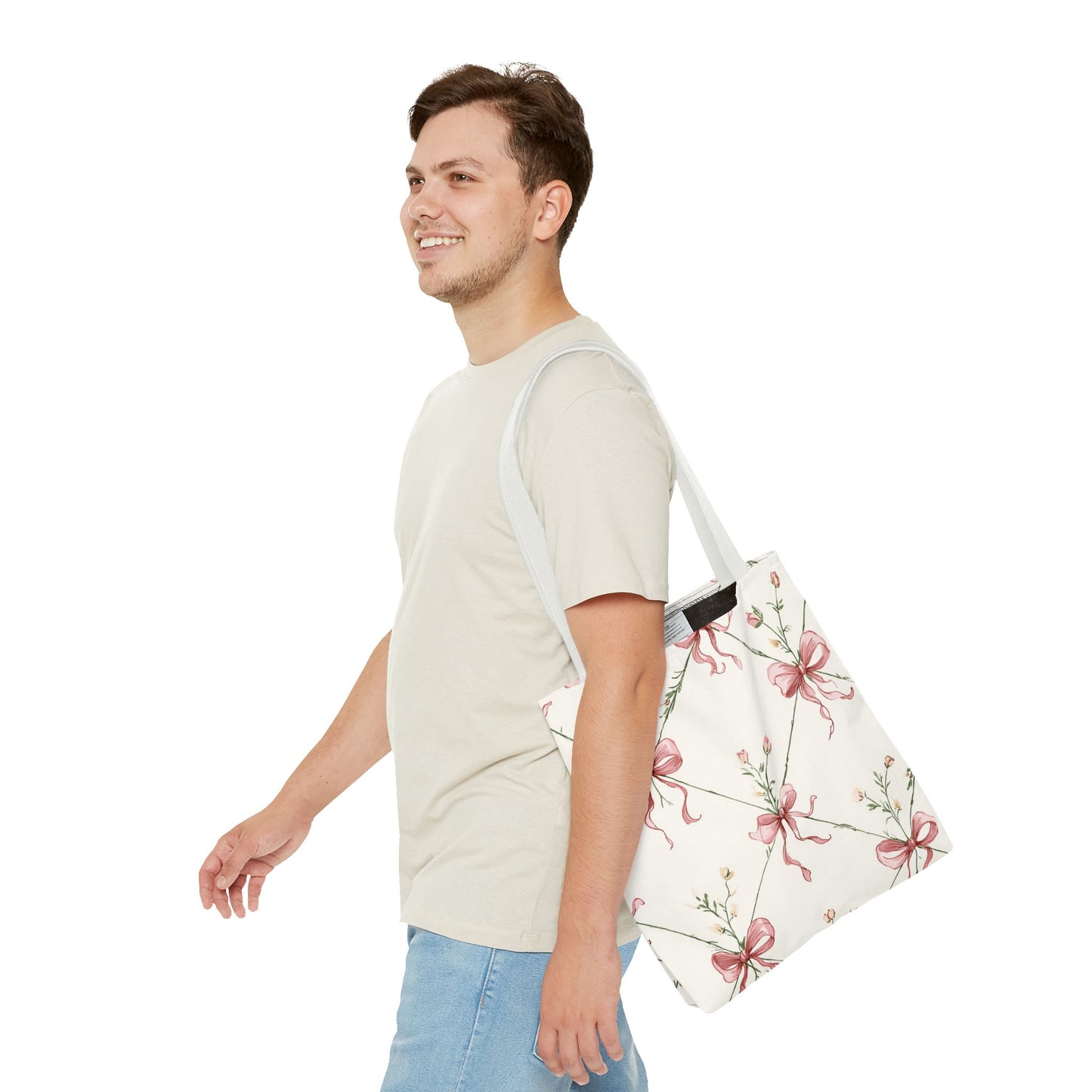 Bow Garden Cotton Tote Bag | Floral Bow Everyday Carryall