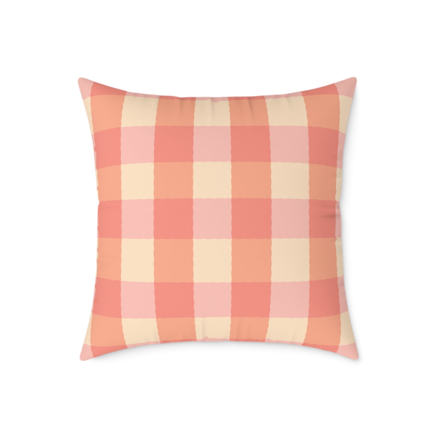 Joyful Gingham Pillow – Coral Pink Checkered Cushion for Cozy, Collected Homes  Layer with Heirloom Plum, Stillwater Check, or any of our art pillows for a warm, welcoming touch. Charming Checkered Throw Pillow, Cozy Home Decor