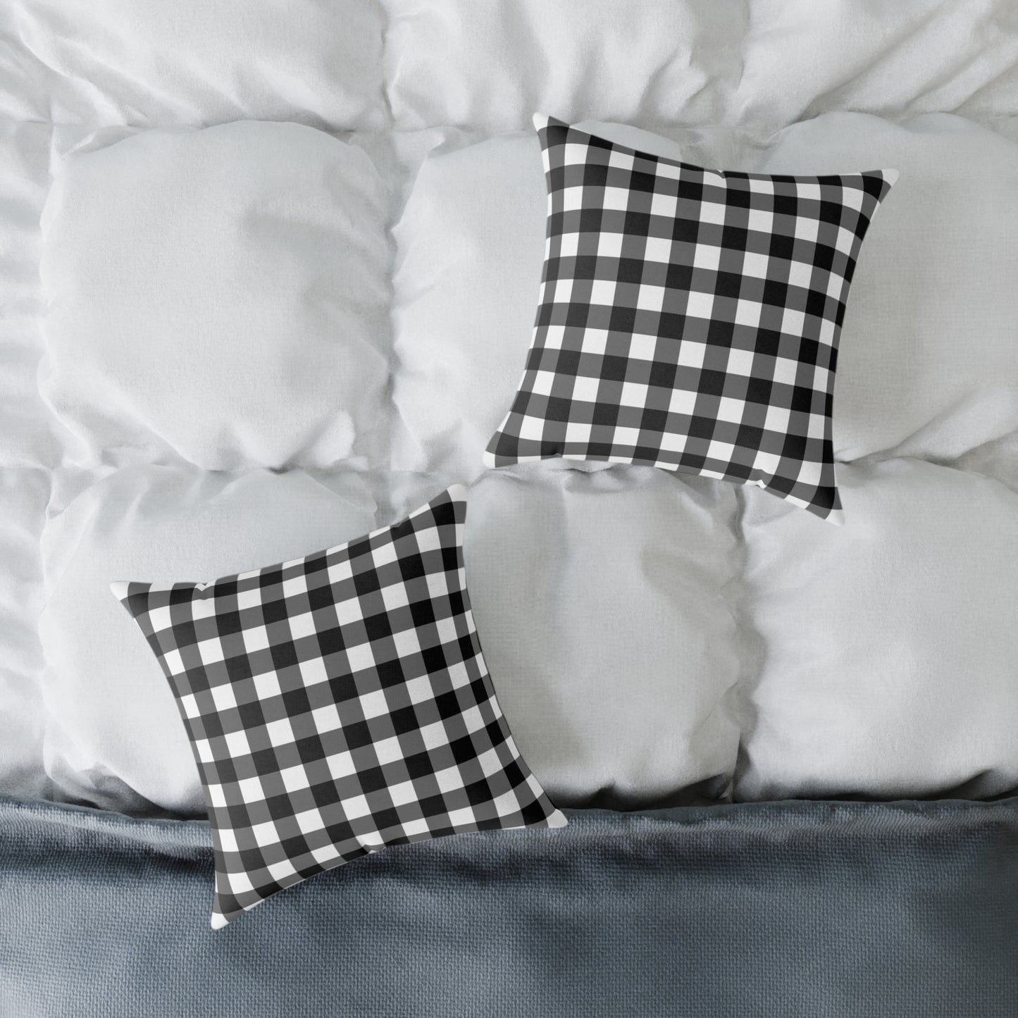 Stillwater Check Pillow – Black Gingham Neutral for Layered Home Styling Pairs beautifully with Joyful Gingham, Heirloom Plum, and all Peppermint Pickle signature prints.