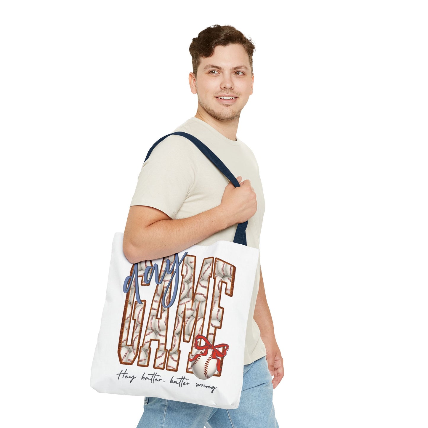 Mom Baseball Tote Bag — 'Hey Batter, Batter Swing'  Canvas Tote