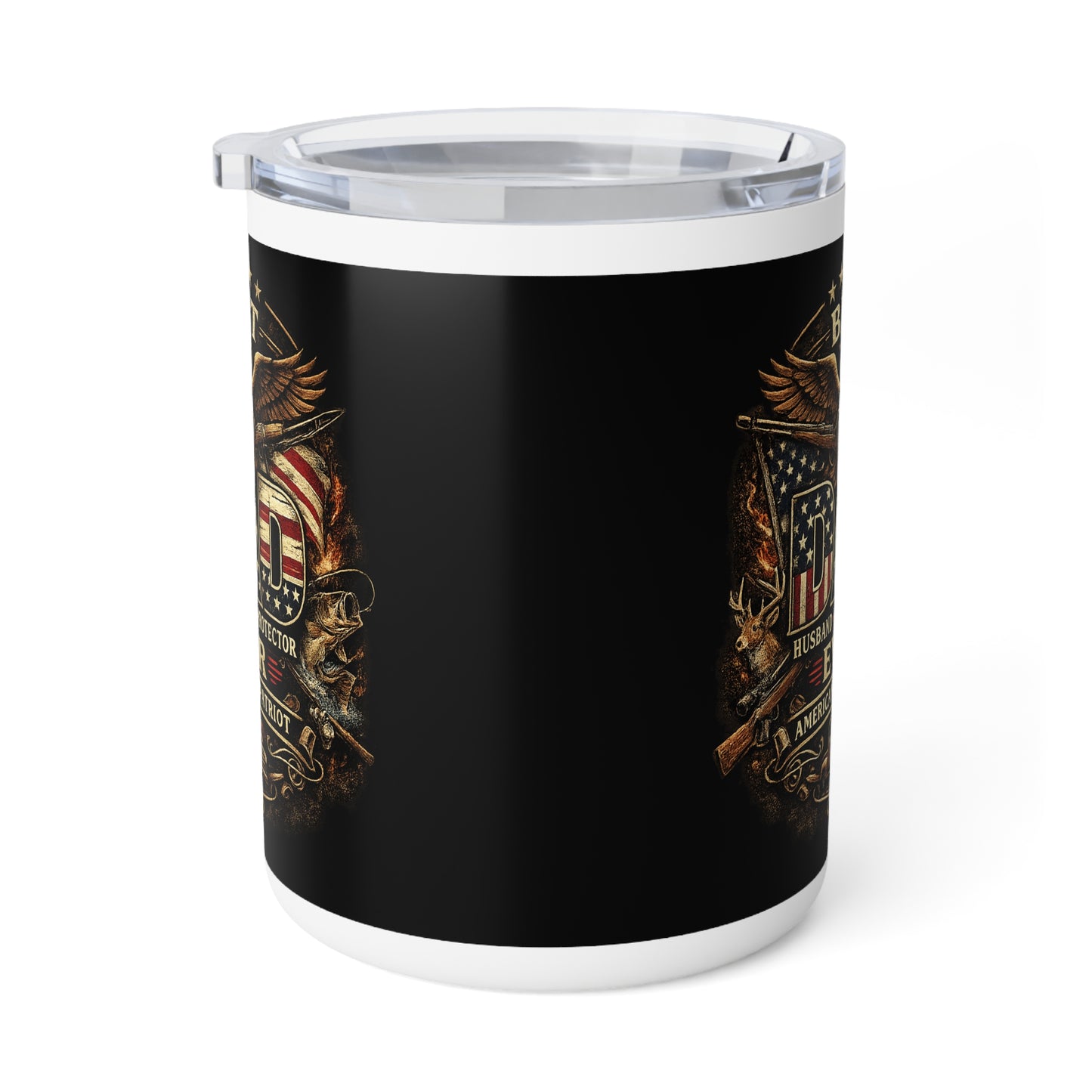 10oz Insulated Coffee Mug - Patriotic American Eagle & Shield Grillmaster Design