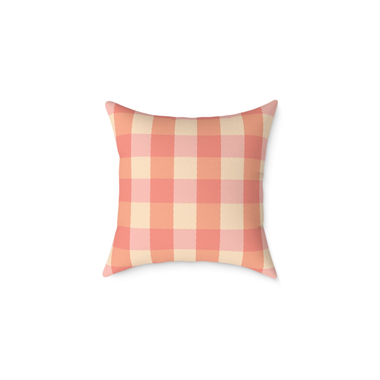 Joyful Gingham Pillow – Coral Pink Checkered Cushion for Cozy, Collected Homes  Layer with Heirloom Plum, Stillwater Check, or any of our art pillows for a warm, welcoming touch. Charming Checkered Throw Pillow, Cozy Home Decor