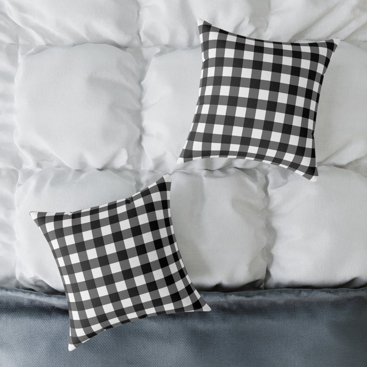 Stillwater Check Pillow – Black Gingham Neutral for Layered Home Styling Pairs beautifully with Joyful Gingham, Heirloom Plum, and all Peppermint Pickle signature prints.