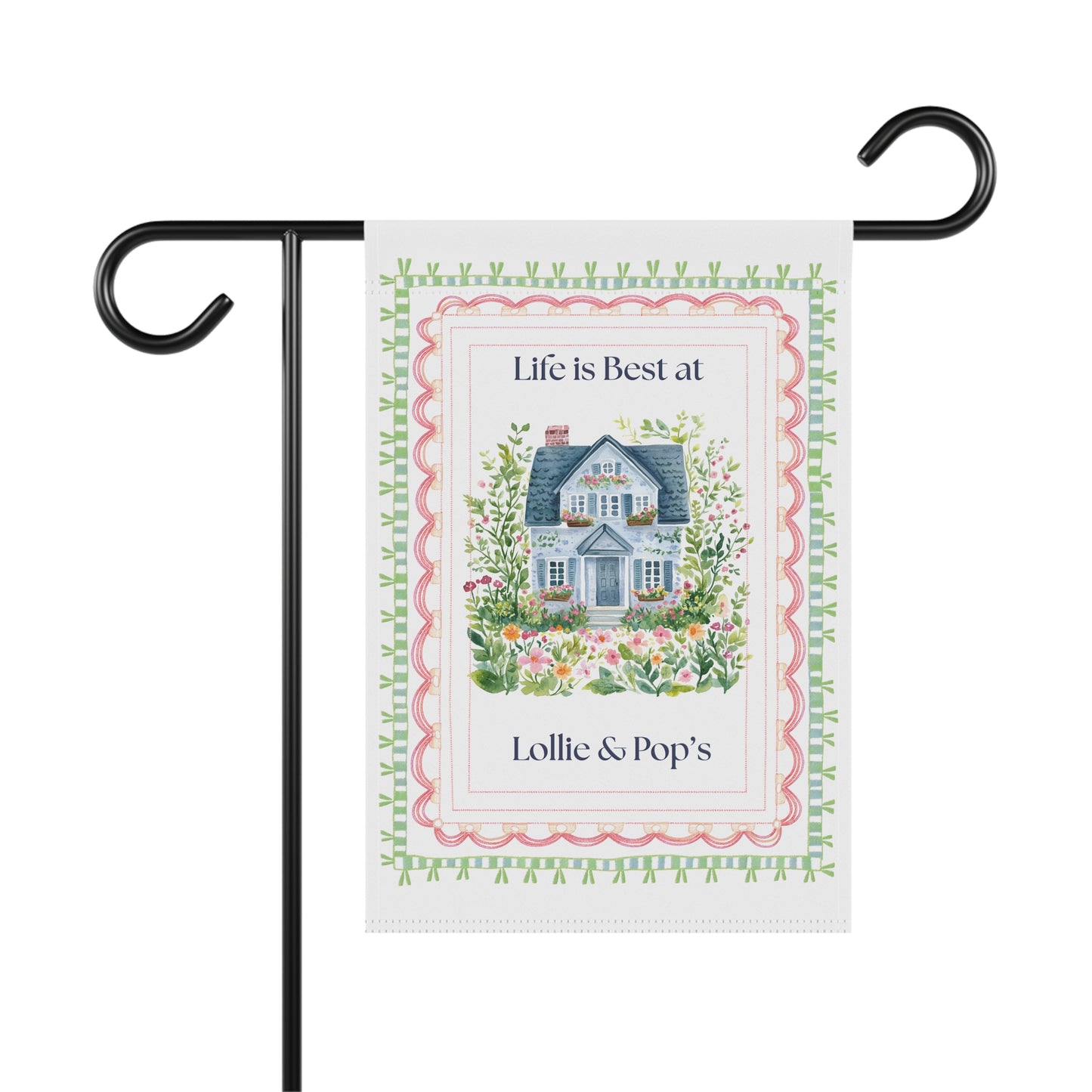 Personalized Garden Flag — "Life is Best at" Cottage Yard Banner