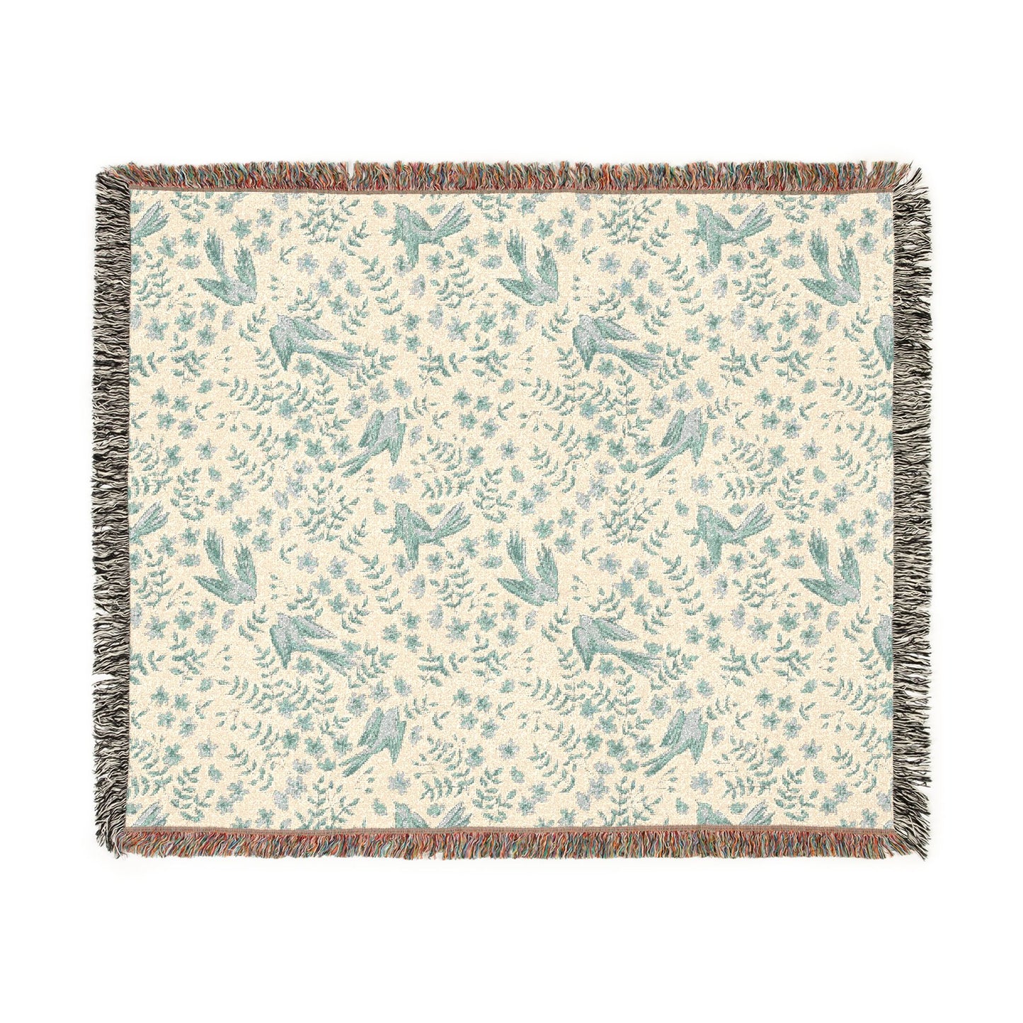 Woven Blanket — Vintage Floral Pattern Throw