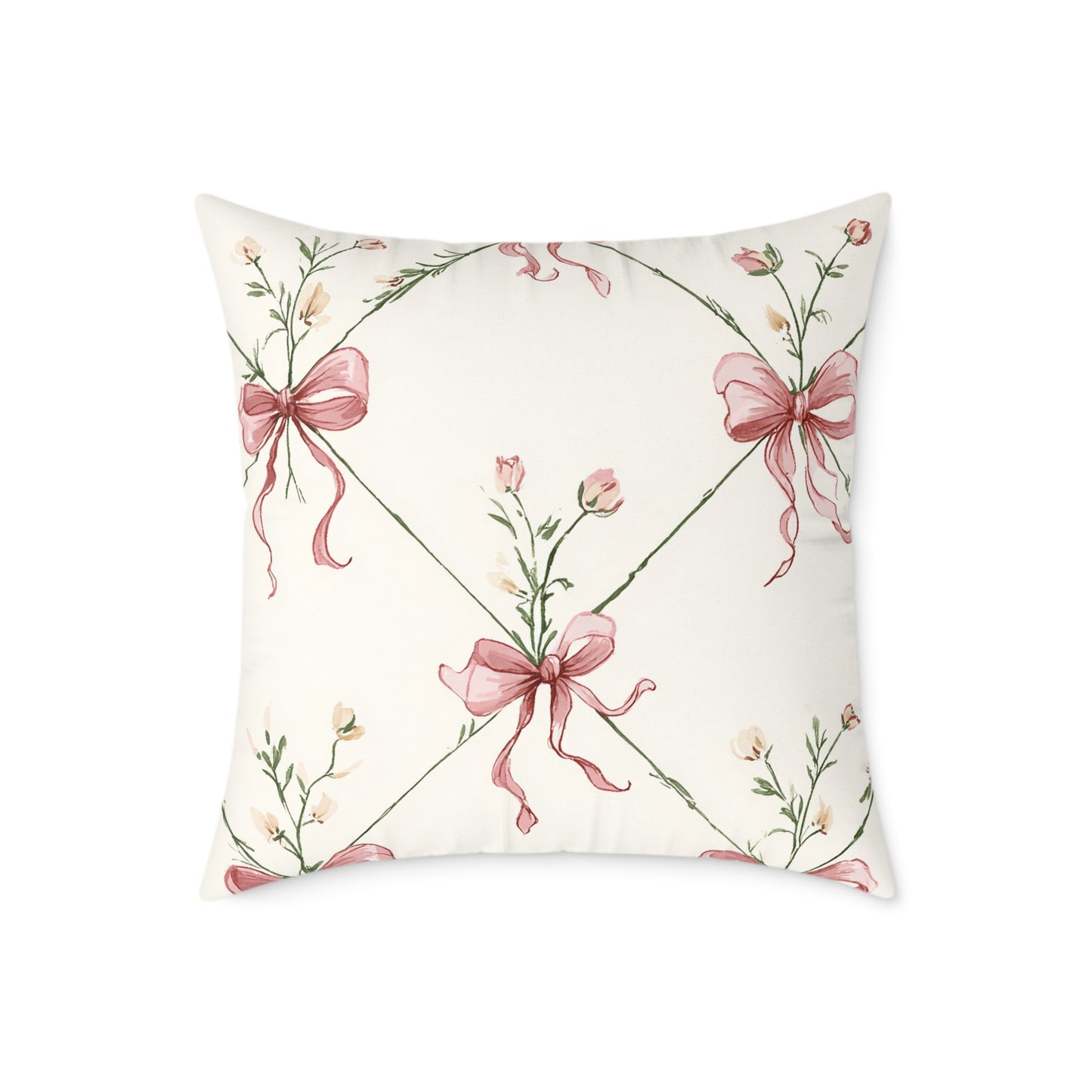 Heirloom Bow Garden Pillow Cover – 16”, 18”, or 24”