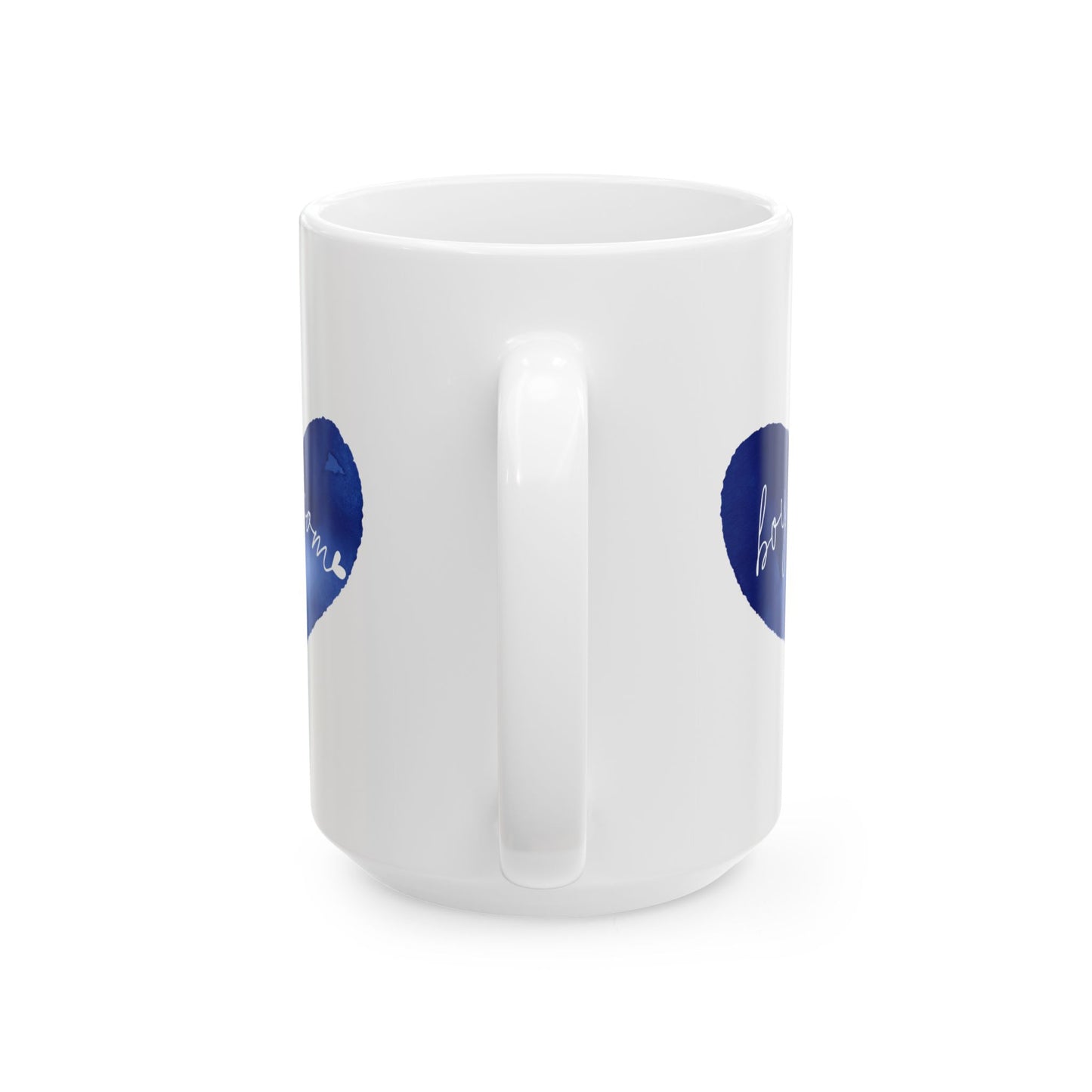 Boy Mom  Blue Heart Ceramic Mug –  Inspirational Coffee Cup (11oz, 15oz)