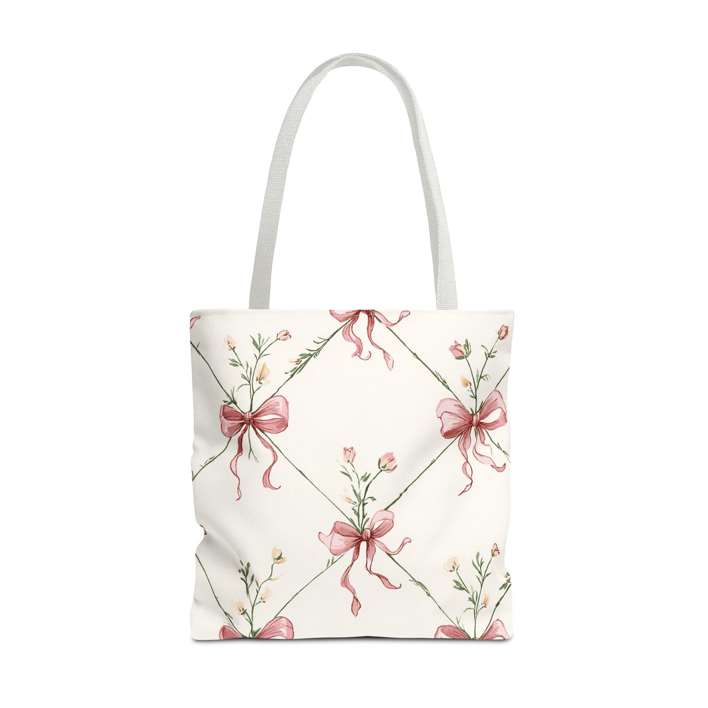 Bow Garden Cotton Tote Bag | Floral Bow Everyday Carryall