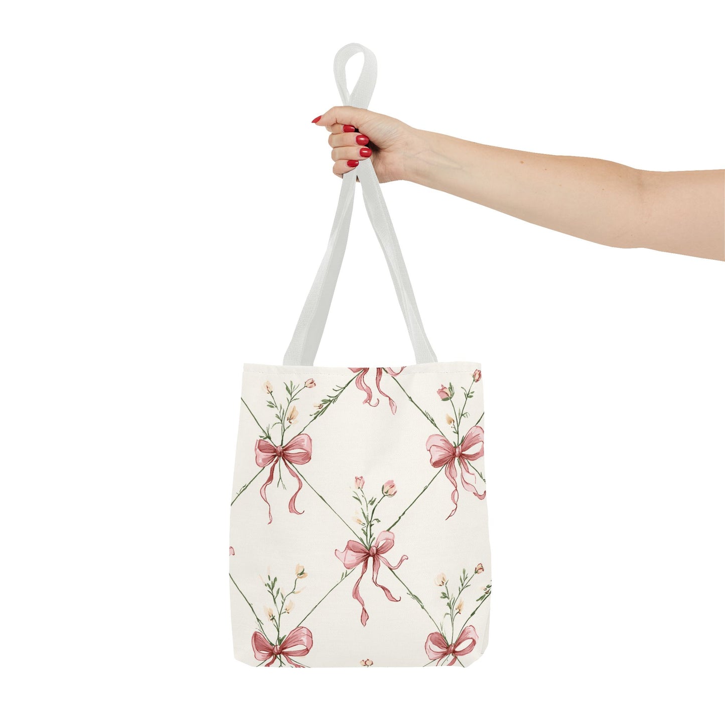 Bow Garden Cotton Tote Bag | Floral Bow Everyday Carryall