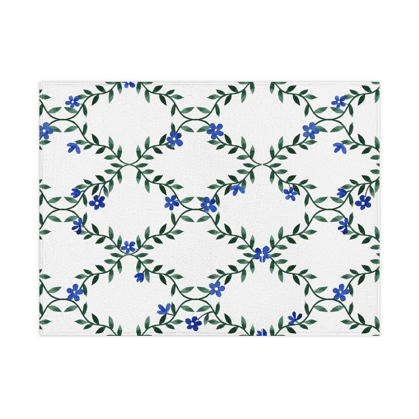 Floral Vine Toddler Blanket — Blue Wildflower Nursery Throw