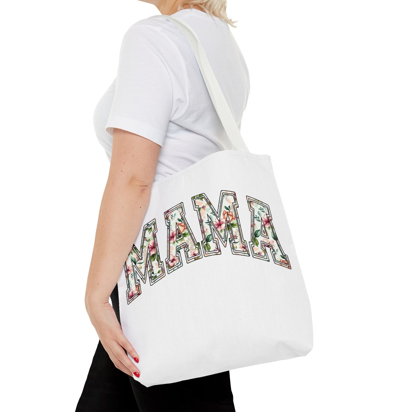 Mama Floral Tote Bag — Floral "MAMA" Canvas Tote, Mother's Day Gift