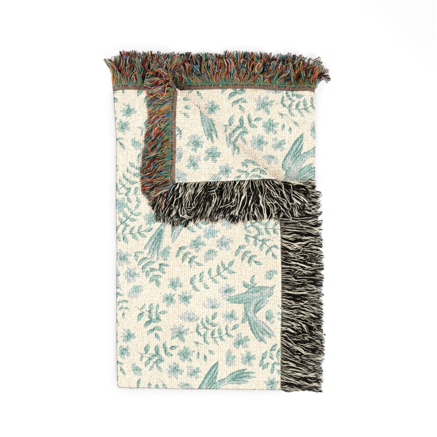 Woven Blanket — Vintage Floral Pattern Throw