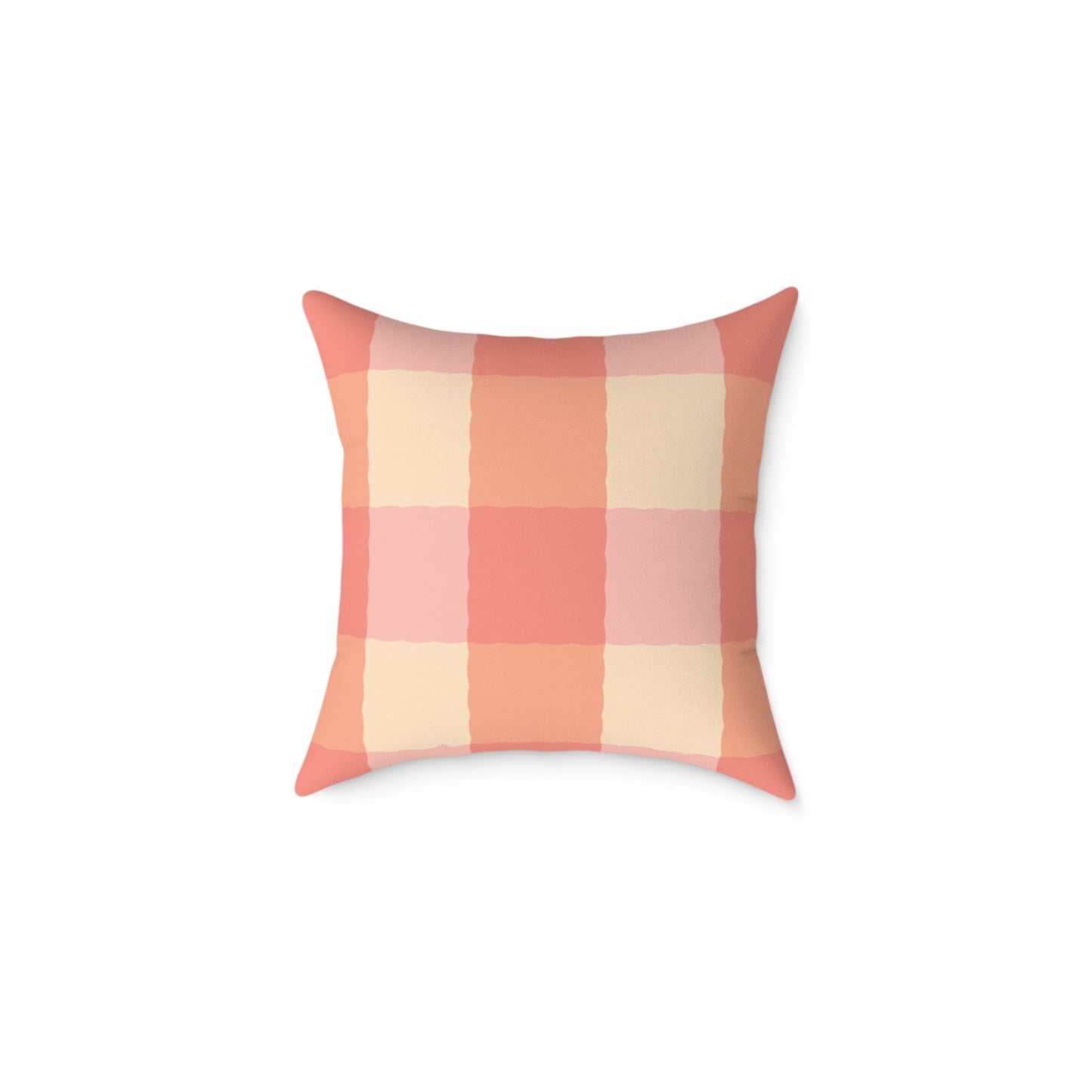 Joyful Gingham Pillow – Coral Pink Checkered Cushion for Cozy, Collected Homes  Layer with Heirloom Plum, Stillwater Check, or any of our art pillows for a warm, welcoming touch. Chic Checkered Pillow