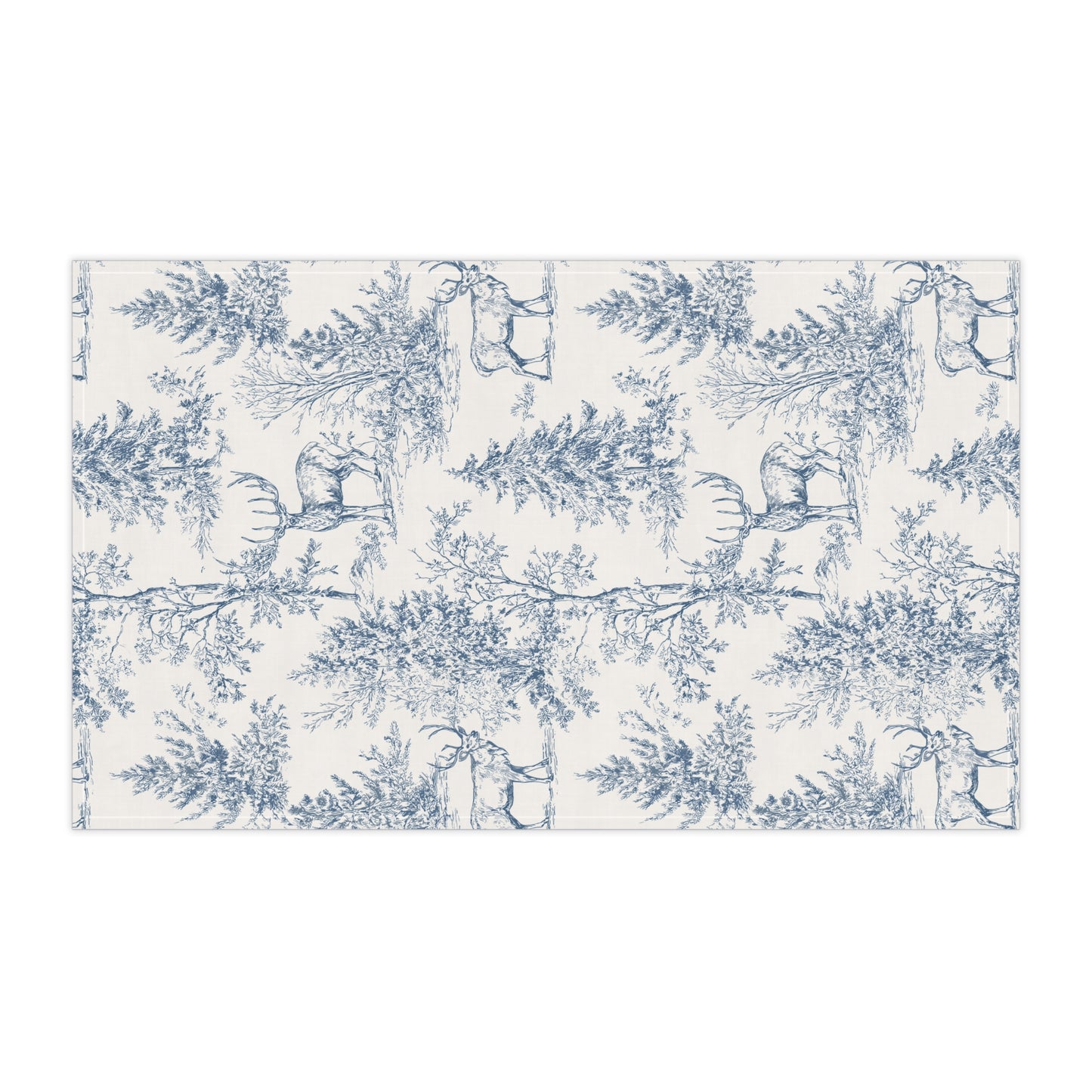 Peppermint’s Winterwood Tapestry Tea Towel — Blue Toile Kitchen Towel