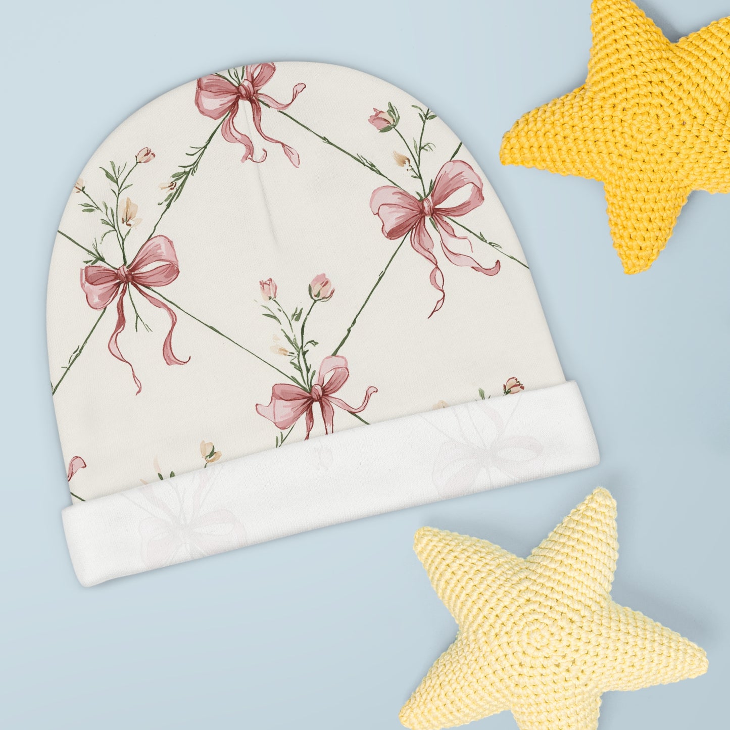 Heirloom Bow Garden Baby Beanie
