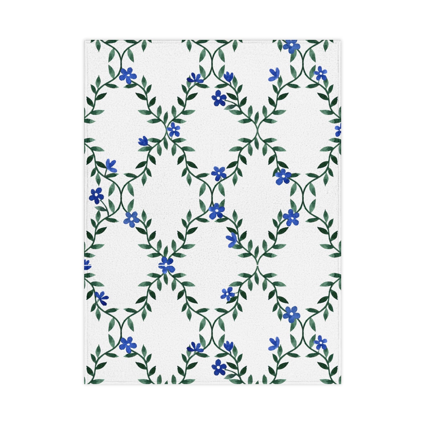 Floral Vine Toddler Blanket — Blue Wildflower Nursery Throw