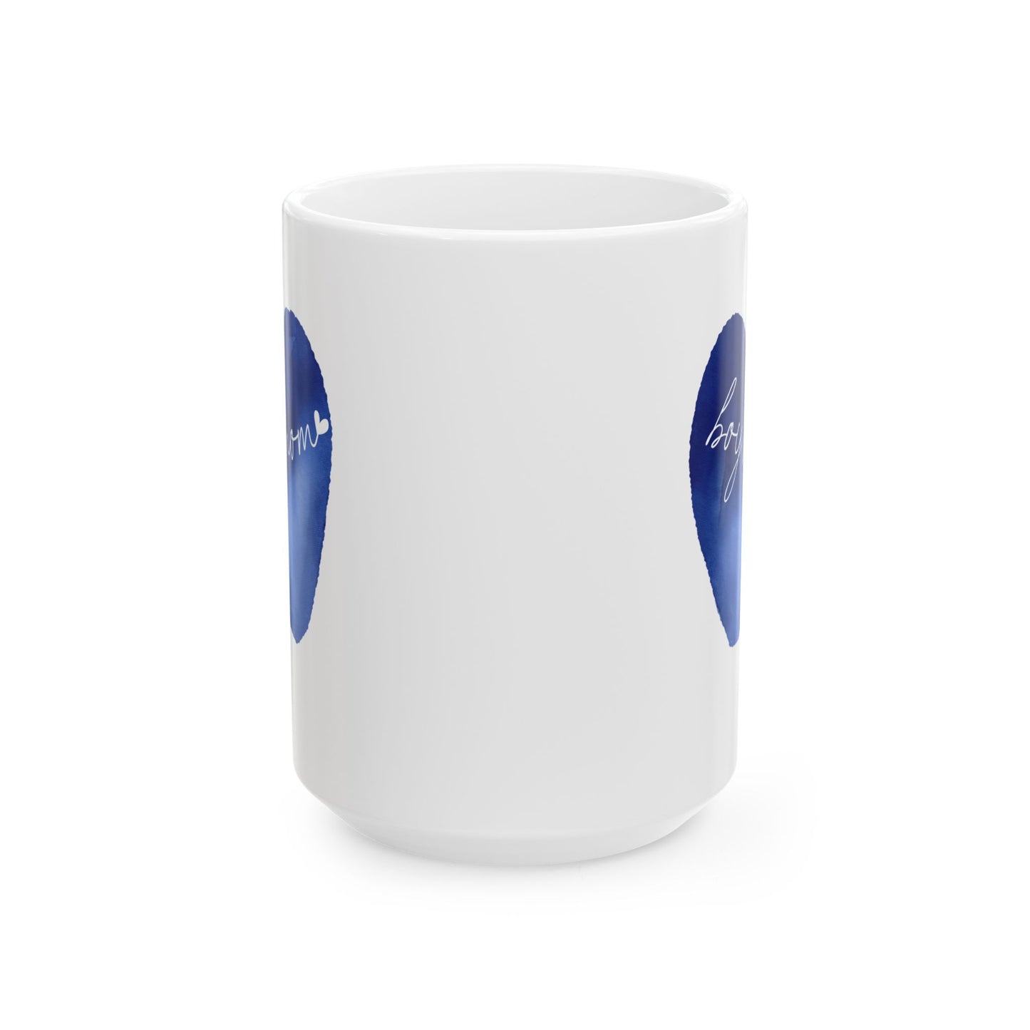 Boy Mom  Blue Heart Ceramic Mug –  Inspirational Coffee Cup (11oz, 15oz)