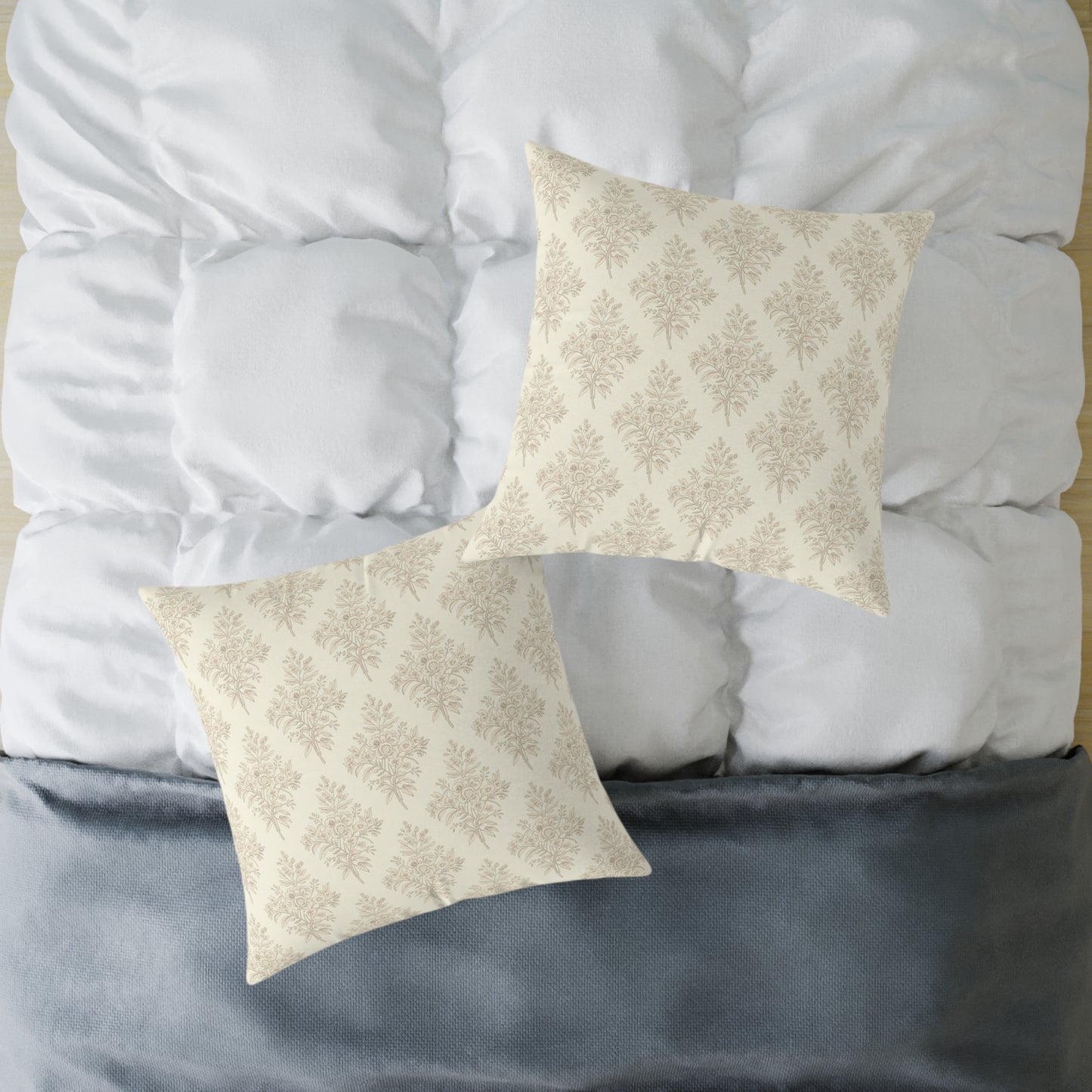 Heirloom Botanical Throw Pillow | Soft Neutral Floral