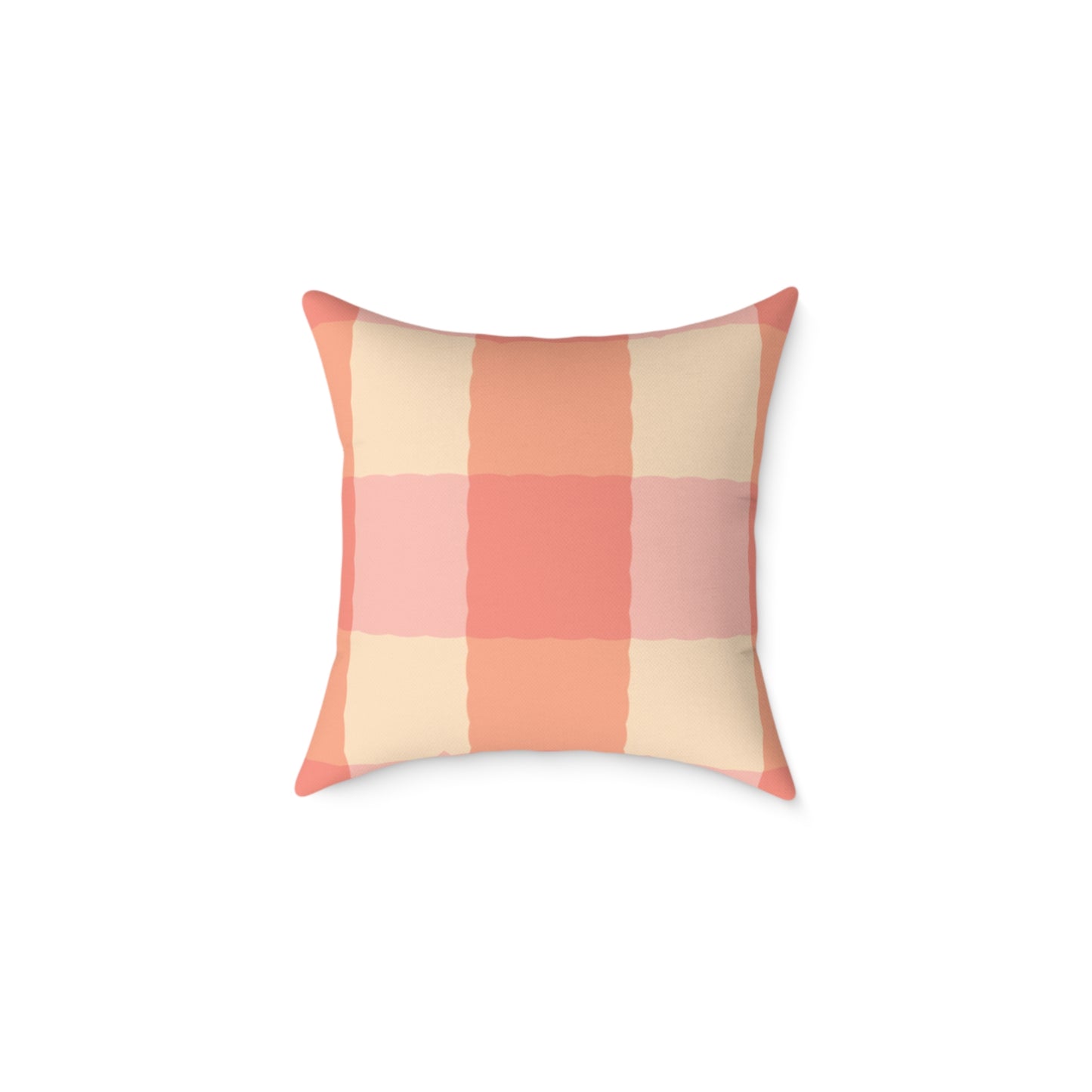 Joyful Gingham Pillow – Coral Pink Checkered Cushion for Cozy, Collected Homes  Layer with Heirloom Plum, Stillwater Check, or any of our art pillows for a warm, welcoming touch. Chic Checkered Pillow