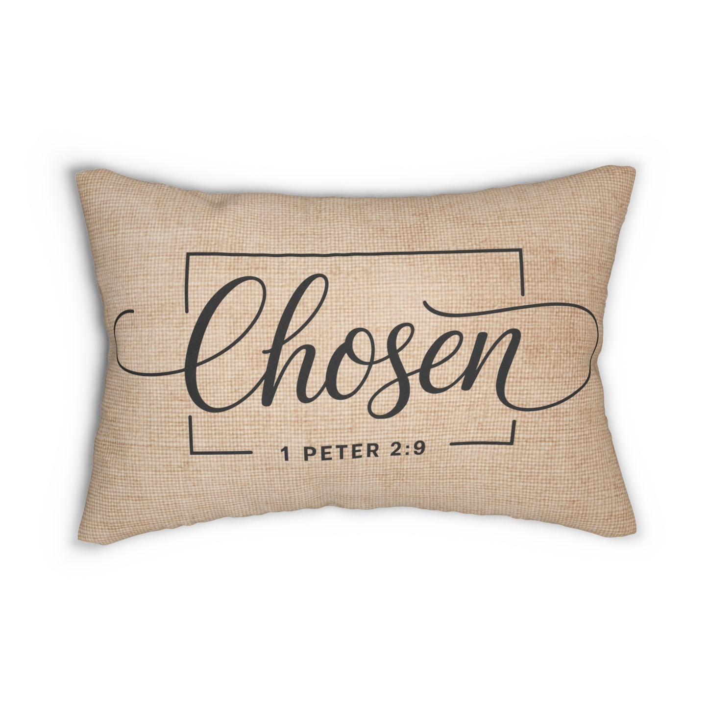 Peppermint’s Faith & Promise Pillows | Neutral Scripture Lumbar Pillows | Christian Home Decor Lumbar Pillow — "Chosen" 1 Peter 2:9
