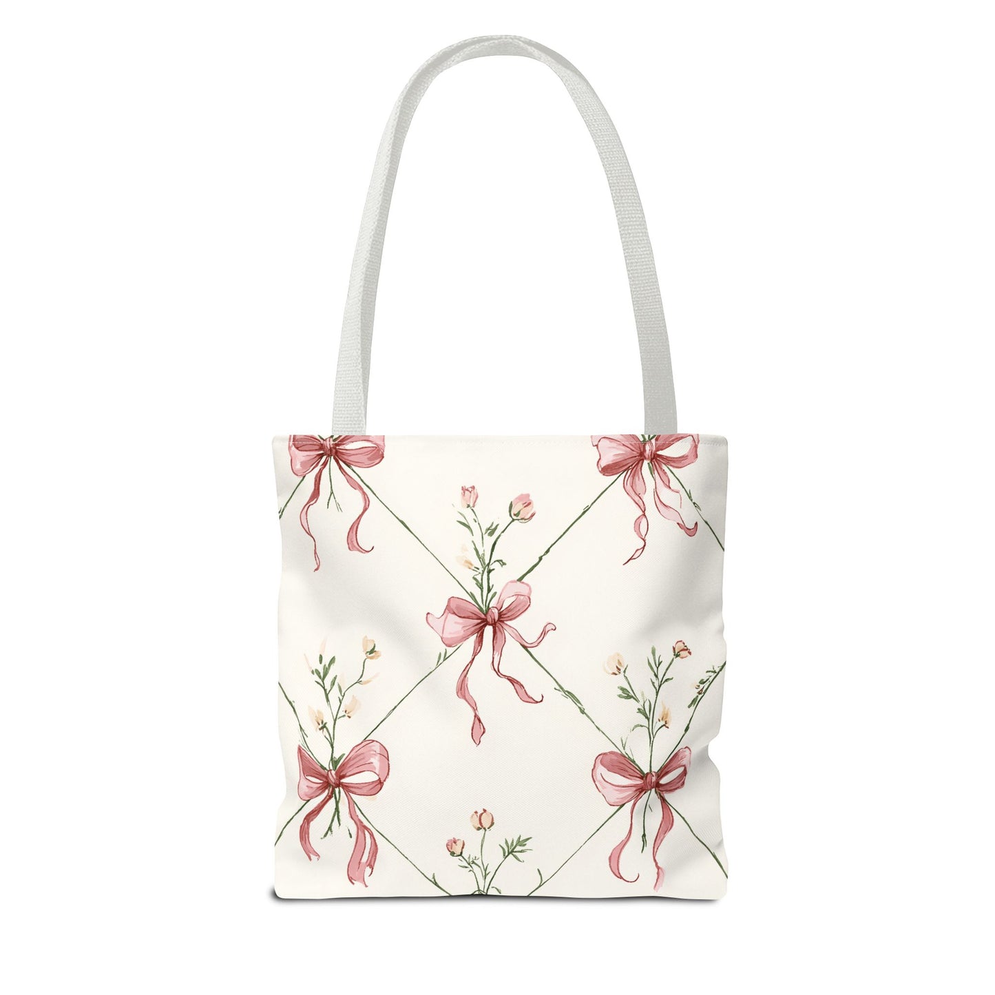 Bow Garden Cotton Tote Bag | Floral Bow Everyday Carryall