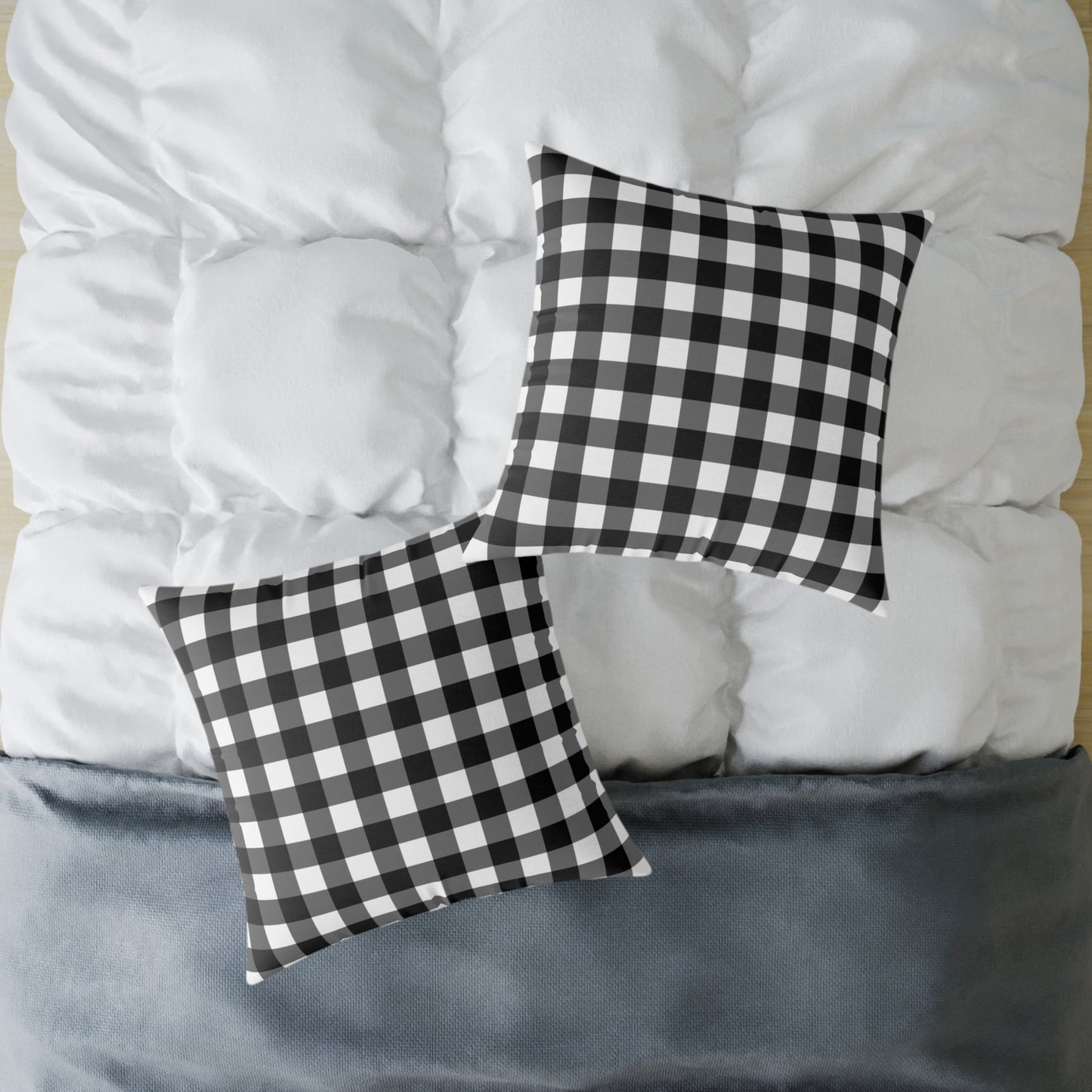 Stillwater Check Pillow – Black Gingham Neutral for Layered Home Styling Pairs beautifully with Joyful Gingham, Heirloom Plum, and all Peppermint Pickle signature prints.