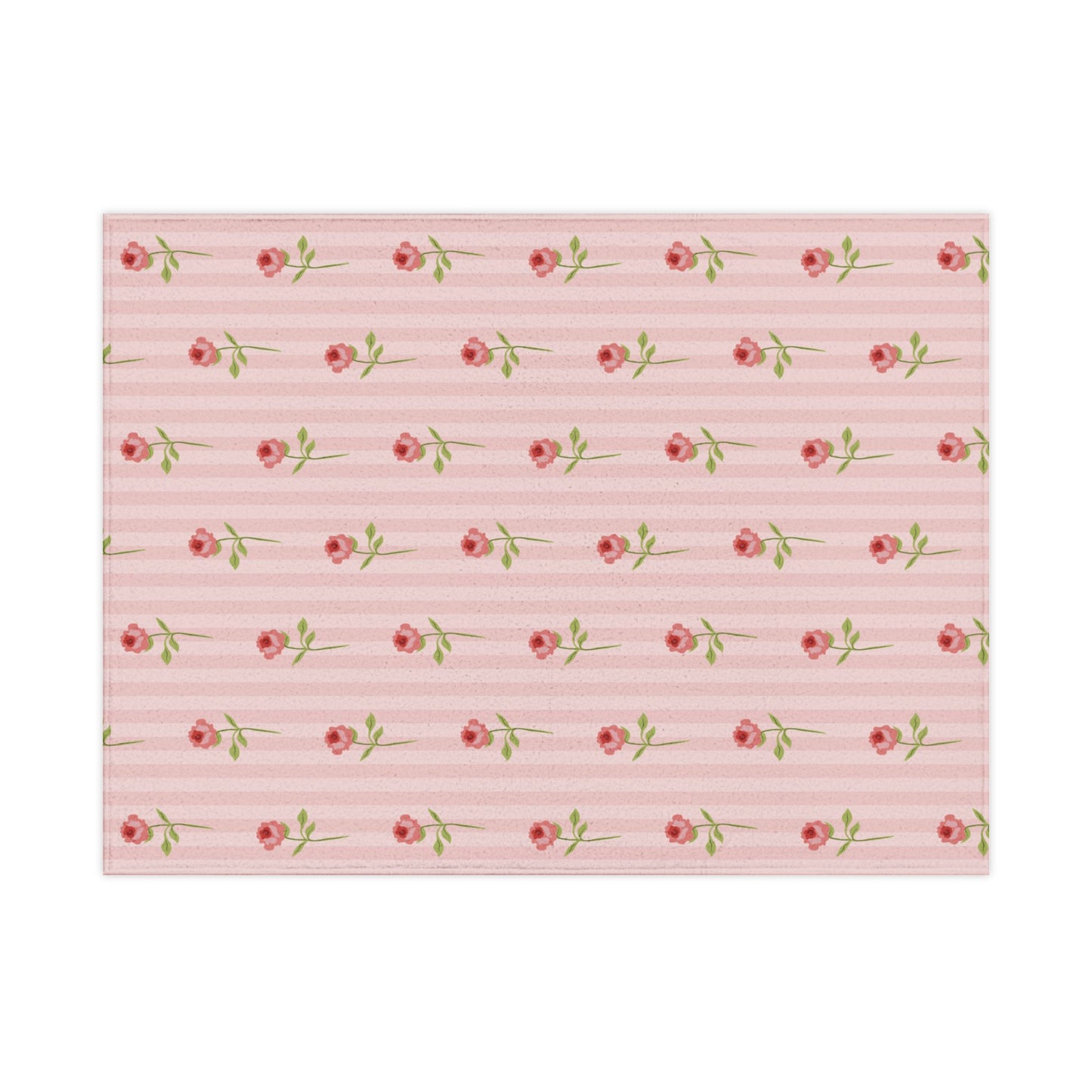 Pink Rose Stripe Toddler Blanket — Floral Baby Throw for Nursery & Gift