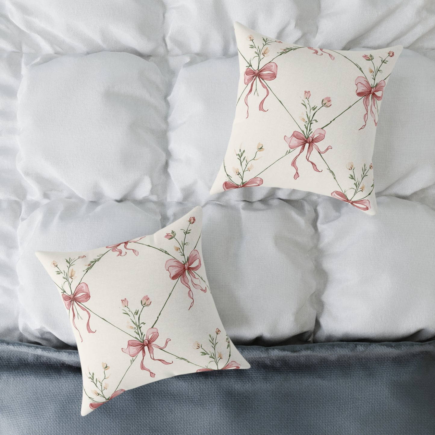 Heirloom Bow Garden Pillow Cover – 16”, 18”, or 24”