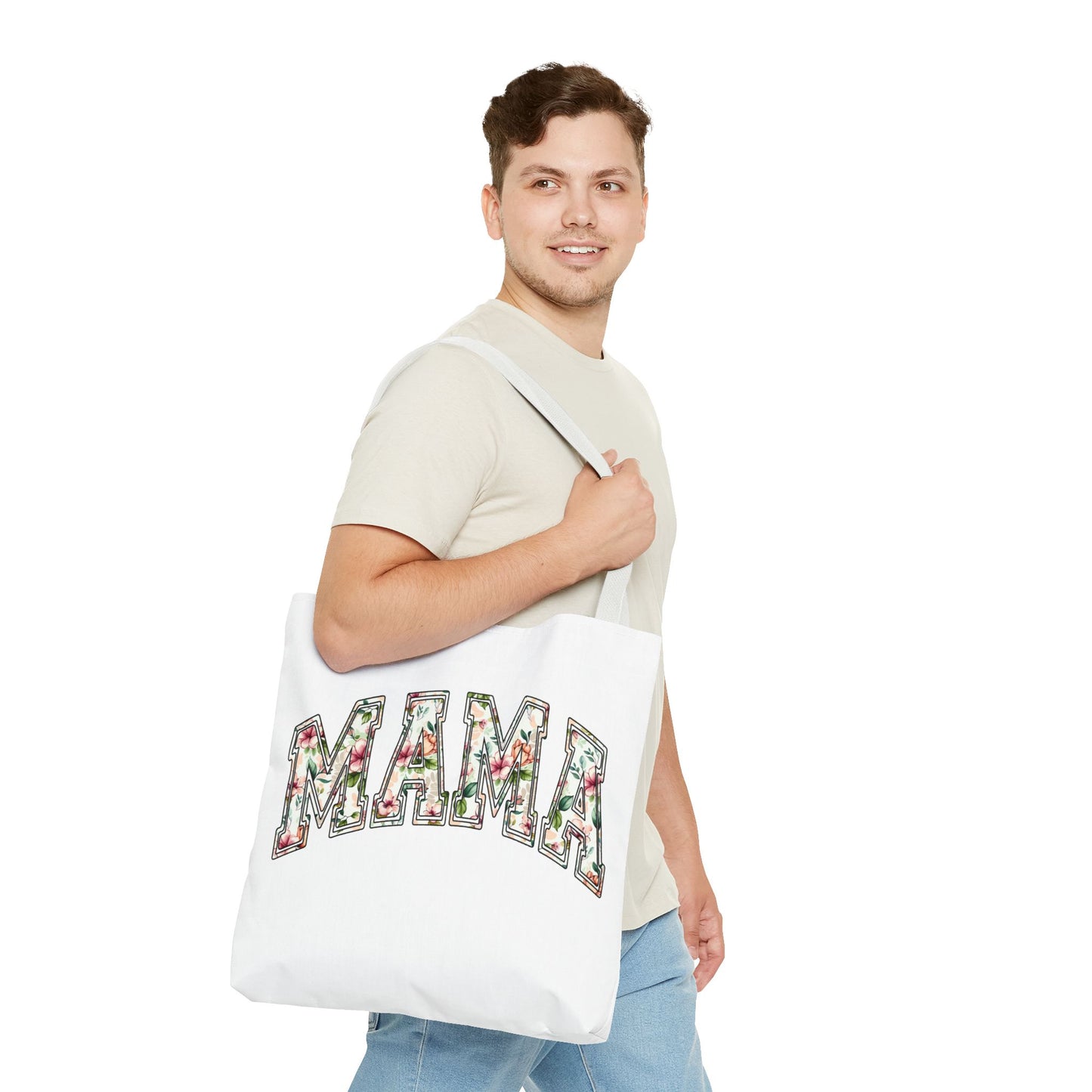 Mama Floral Tote Bag — Floral "MAMA" Canvas Tote, Mother's Day Gift