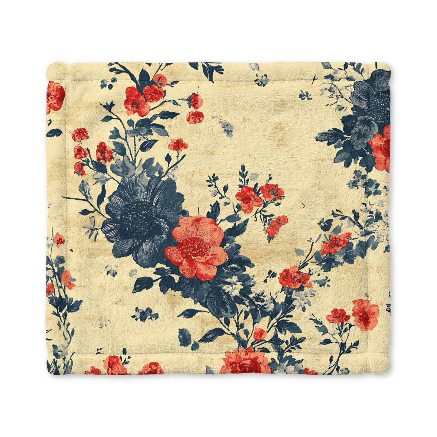 Floral Stars Minky Baby Lovey Blanket — Soft Plush Security Blanket for Newborns & Infants