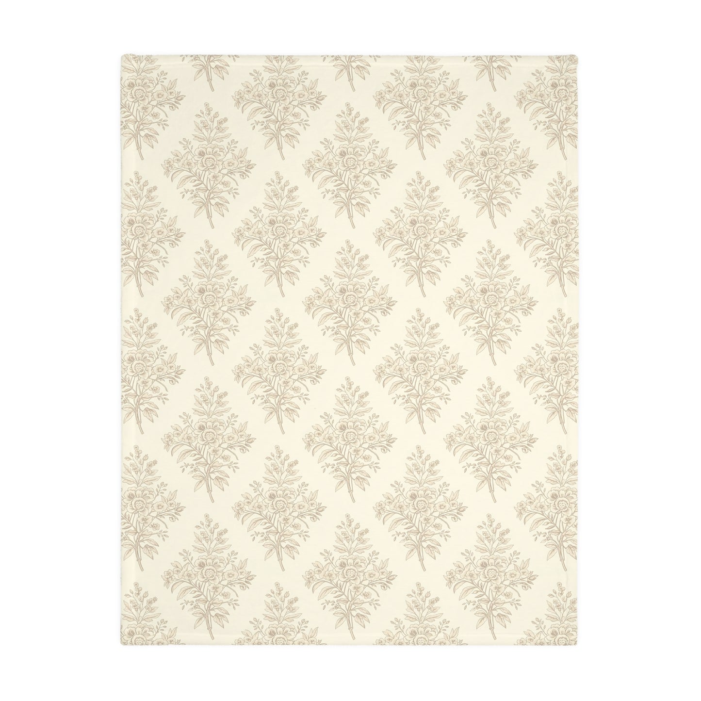 Heirloom Botanical Throw Blanket | Soft Neutral Floral