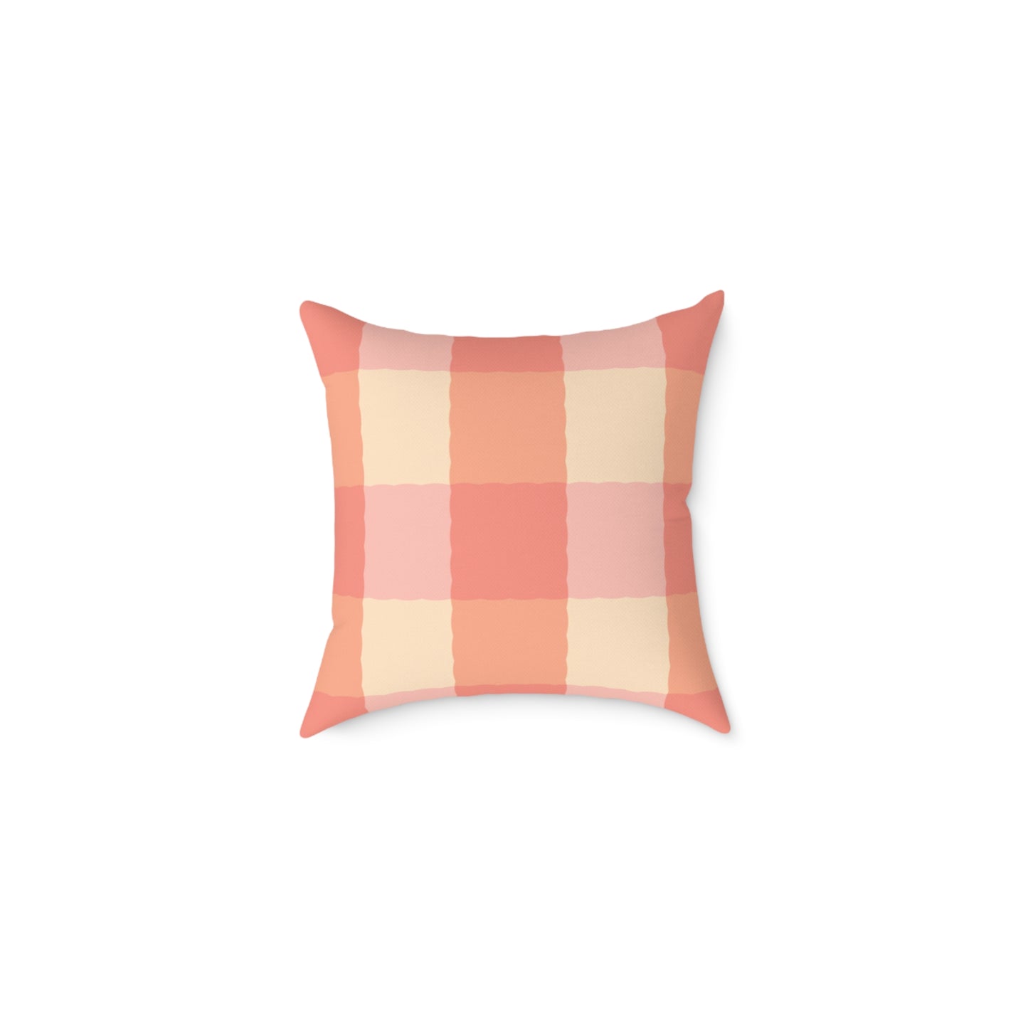 Joyful Gingham Pillow – Coral Pink Checkered Cushion for Cozy, Collected Homes  Layer with Heirloom Plum, Stillwater Check, or any of our art pillows for a warm, welcoming touch. Chic Checkered Pillow