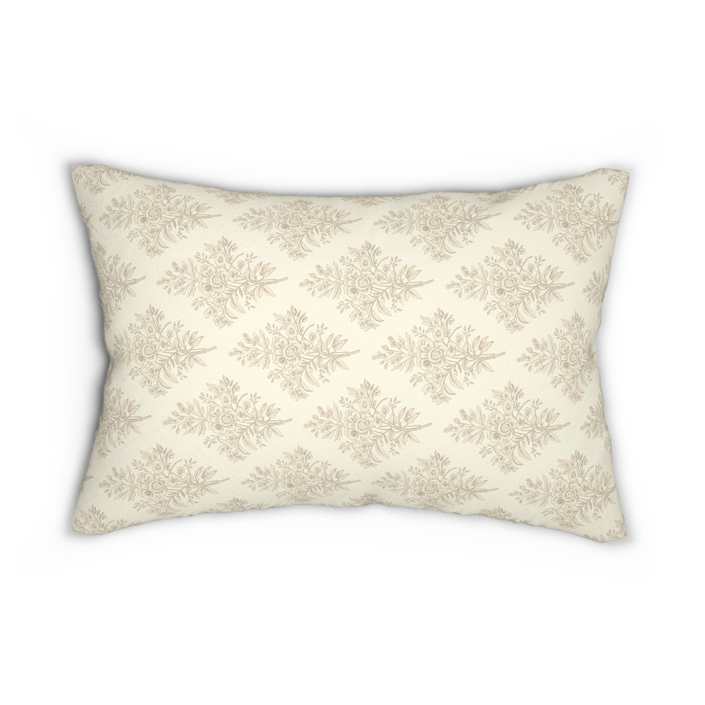 Heirloom Botanical Lumbar Pillow | Soft Neutral Floral Accent