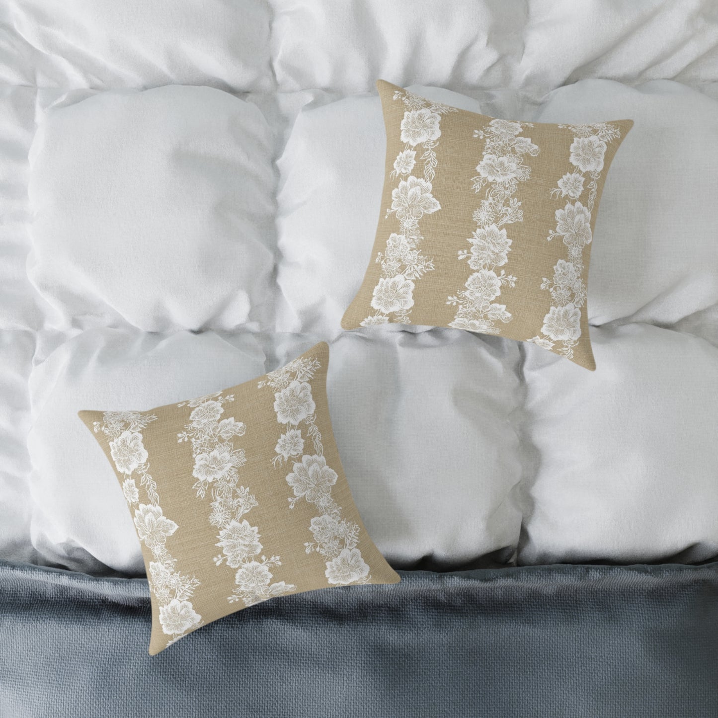 Heirloom Lace Floral Throw Pillow
