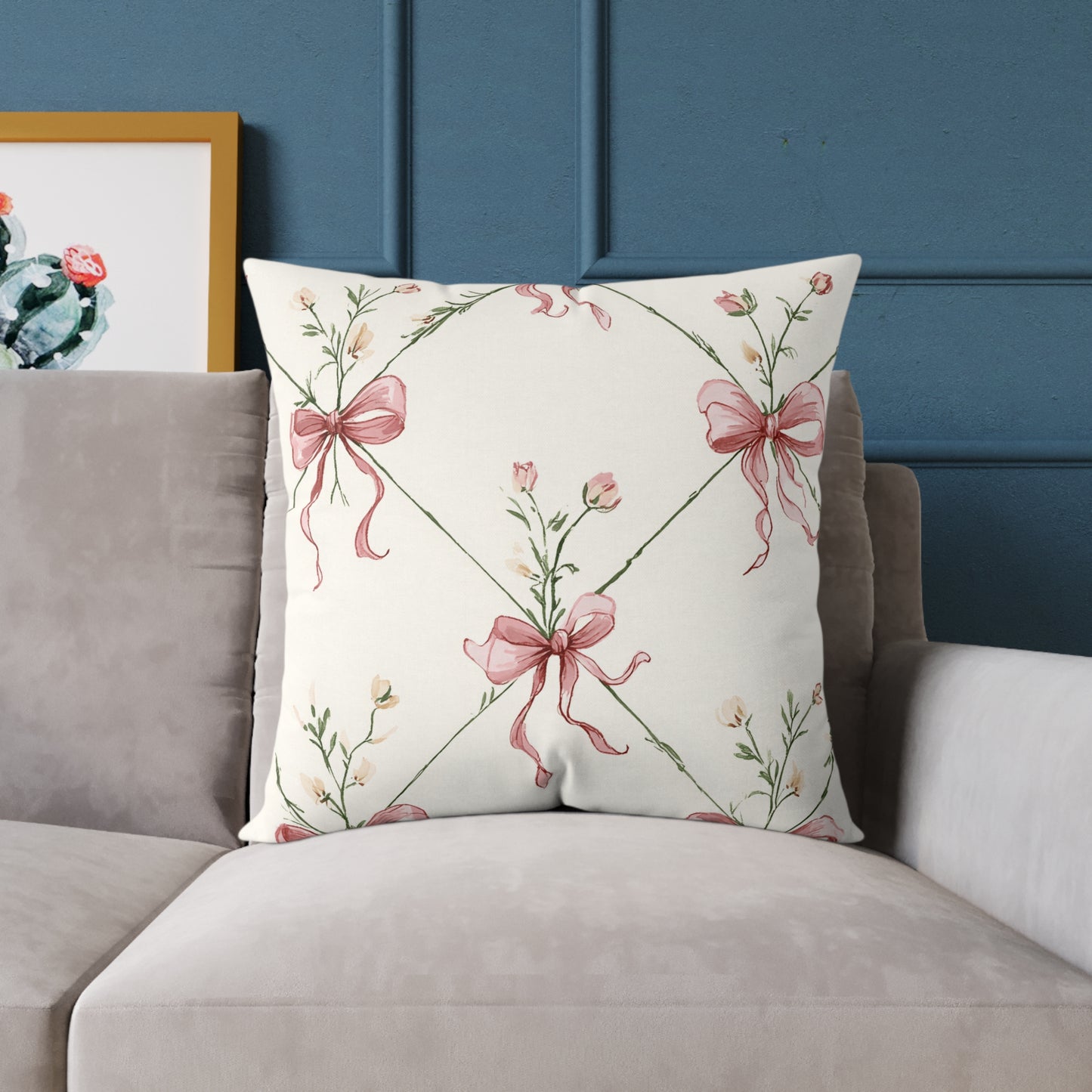 Heirloom Bow Garden Pillow Cover – 16”, 18”, or 24”