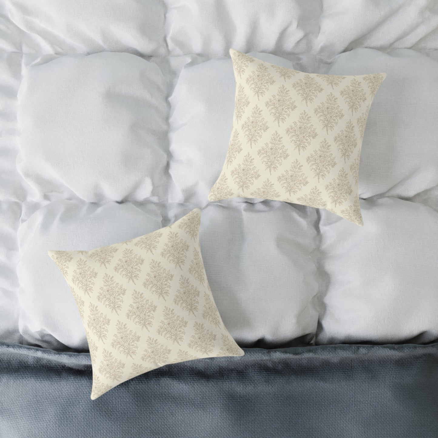 Heirloom Botanical Throw Pillow | Soft Neutral Floral