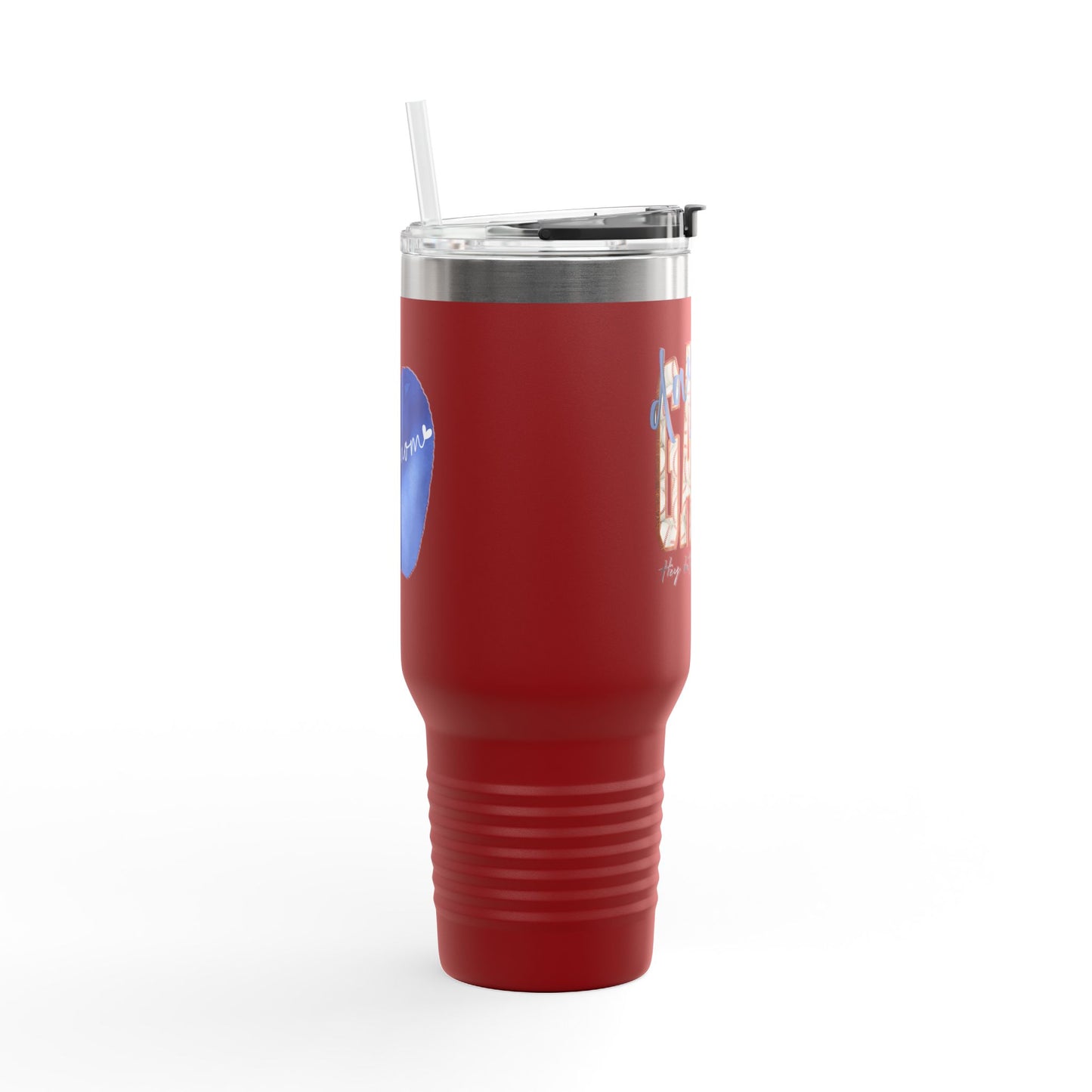 40oz Insulated Travel Mug — Boy Mom - Baseball tumbler