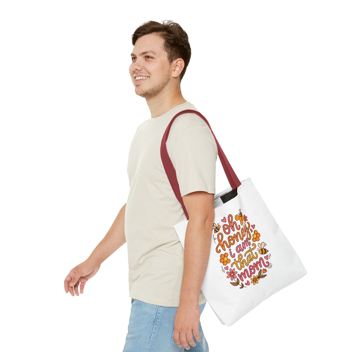 Tote Bag — "Oh Honey I Am That Mom" Floral Mom Tote