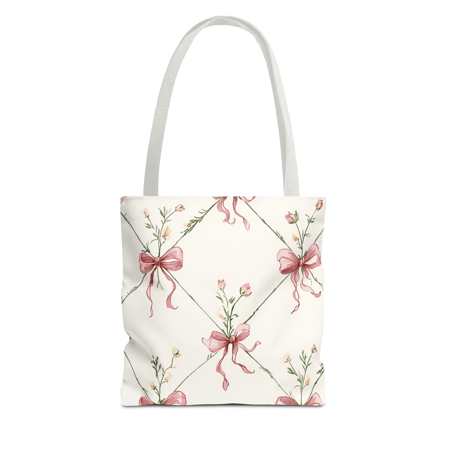 Bow Garden Cotton Tote Bag | Floral Bow Everyday Carryall