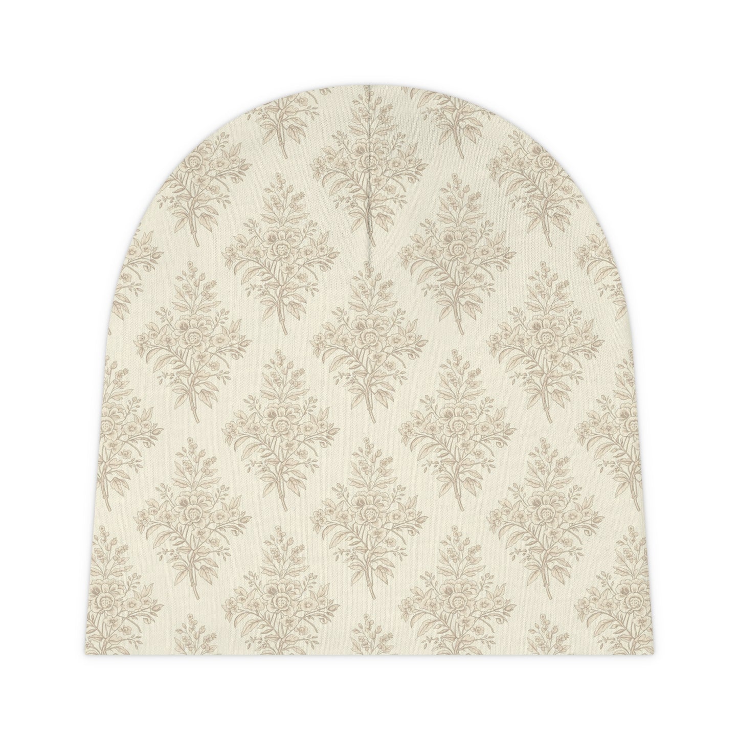 Heirloom Botanical Baby Beanie | Soft Neutral Floral