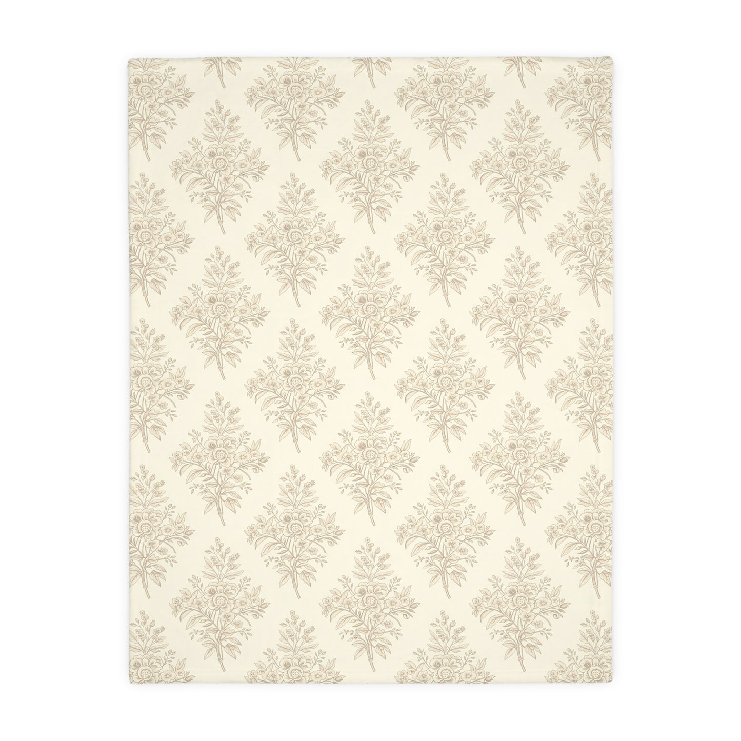 Heirloom Botanical Throw Blanket | Soft Neutral Floral