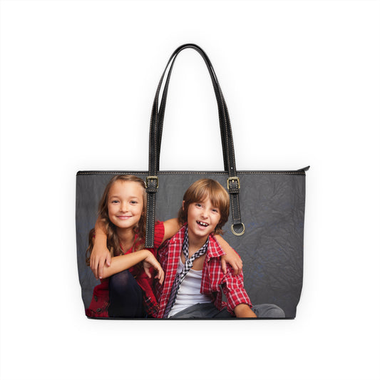 Personalized Photo Shoulder Bag — Custom PU Leather Tote with Your Image