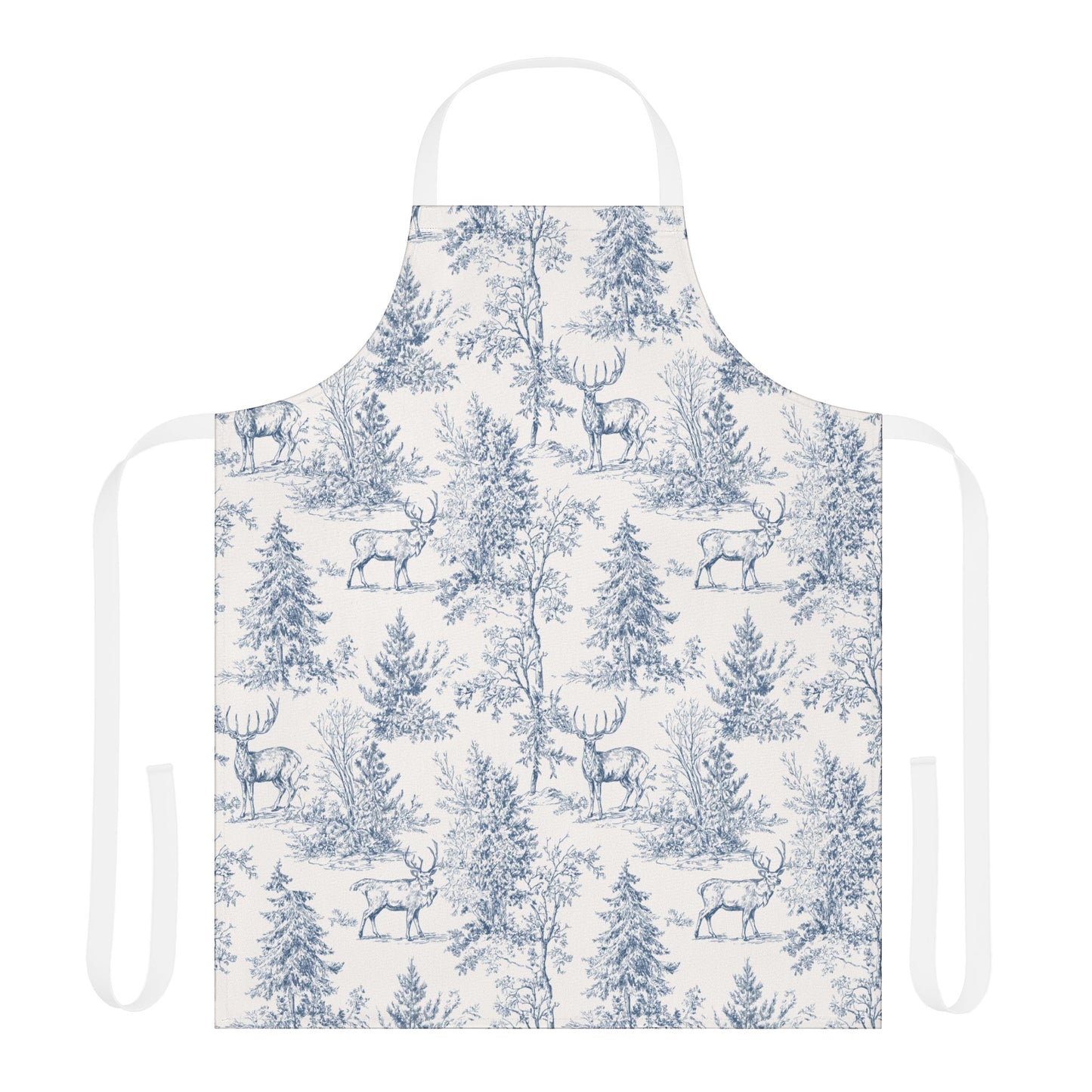 Peppermint’s Winterwood Heirloom Apron– Deer & Pine Forest Cooking Apron