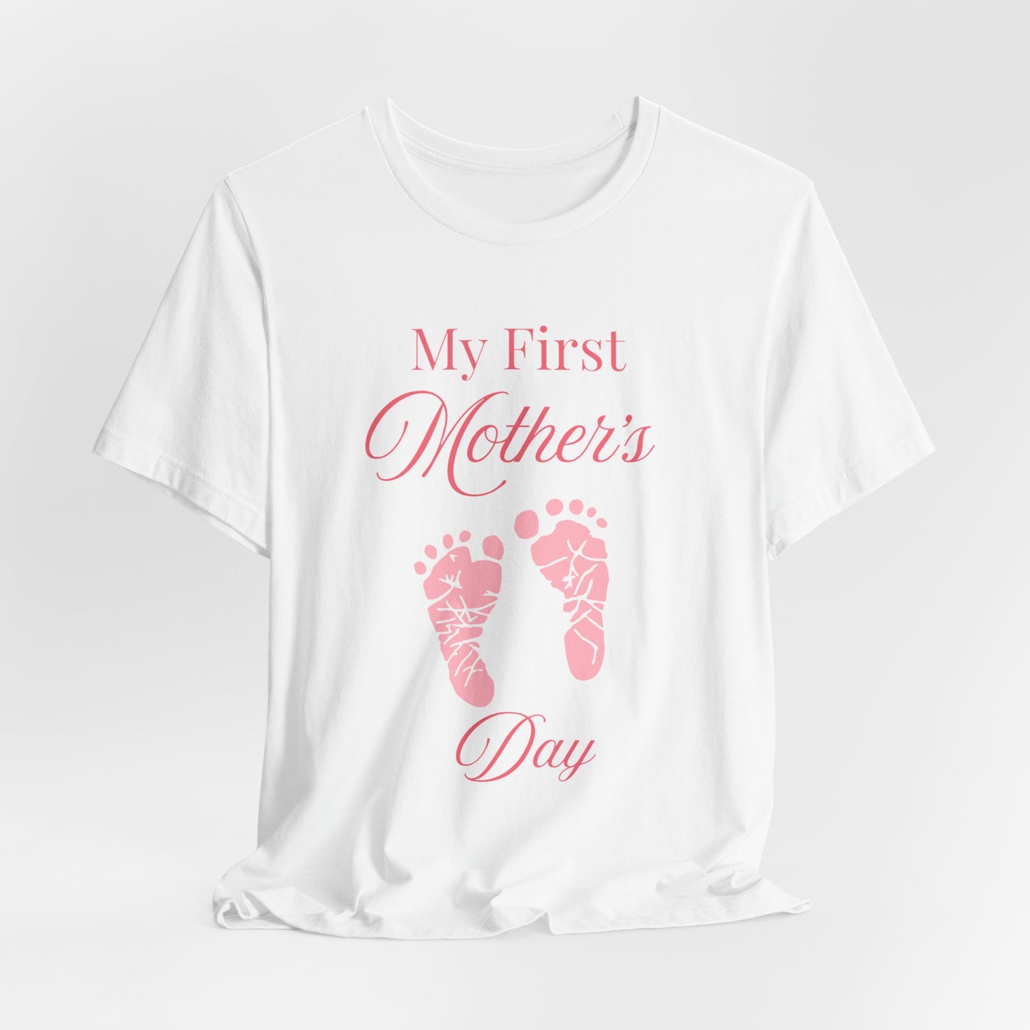 Mother's Day Tee — "My First Mother's Day" Baby Footprint T‑Shirt